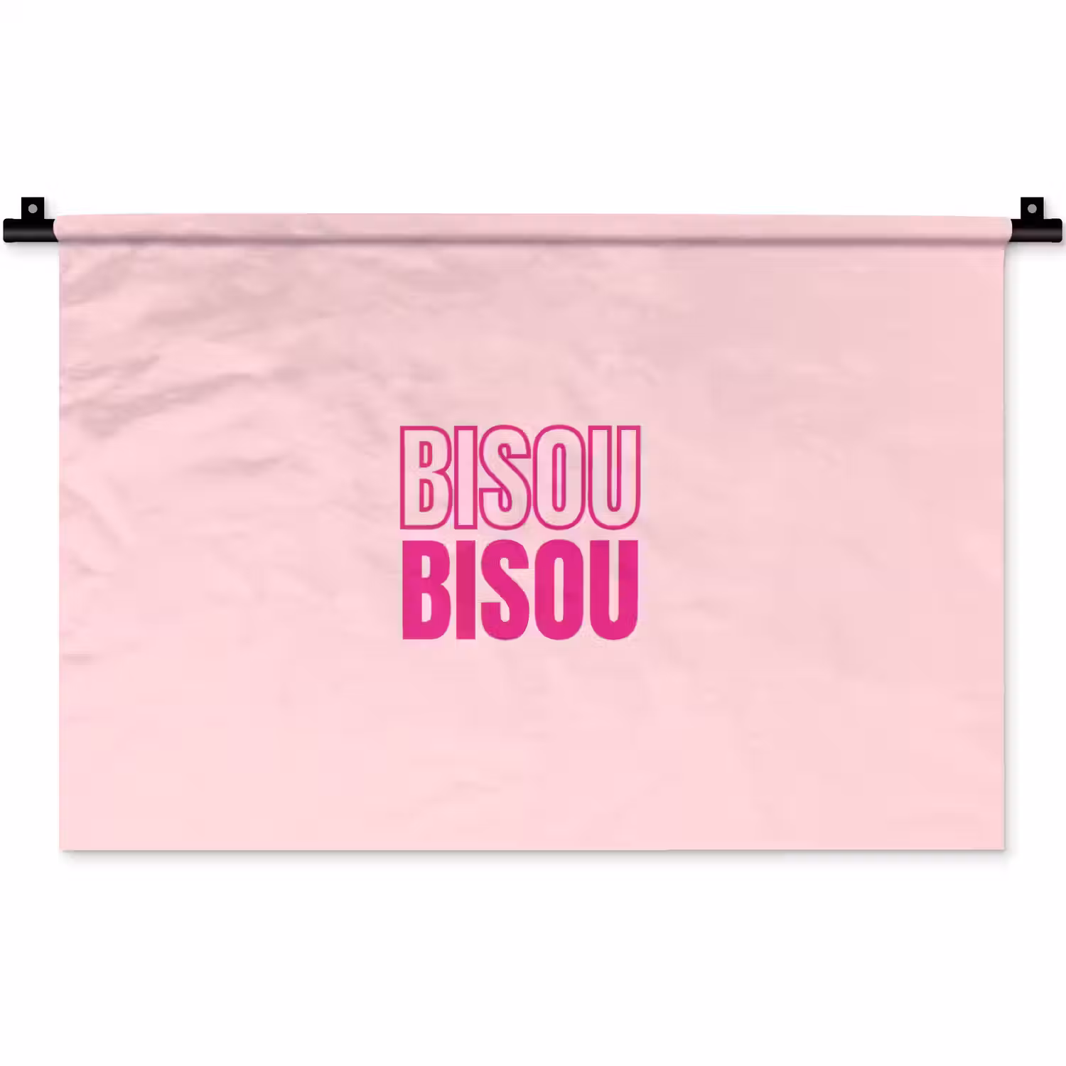 Bisou - Roze - Minimalistisch Wandkleed katoen klein -zz3d