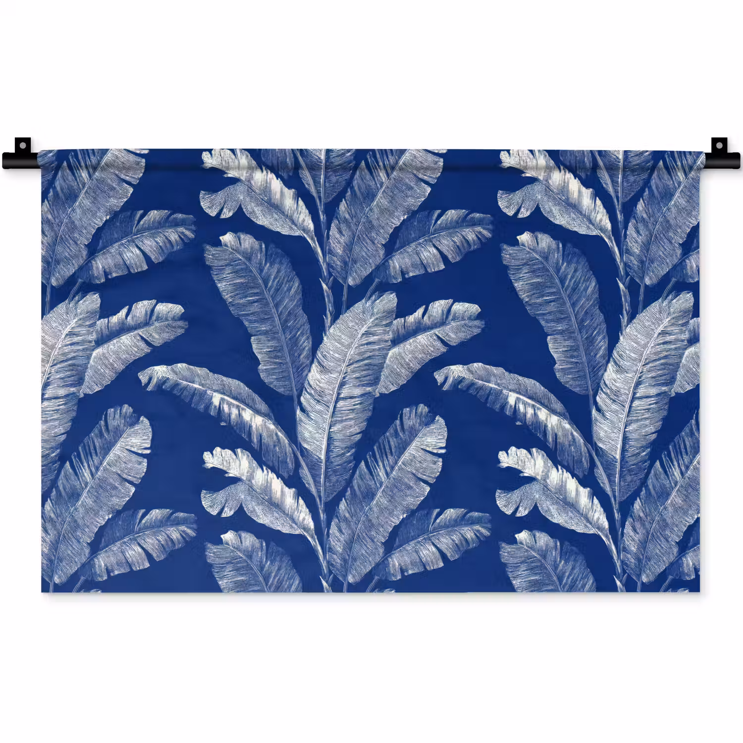 Blad - Palm - Blauw Wandkleed katoen klein 269 -zz3d