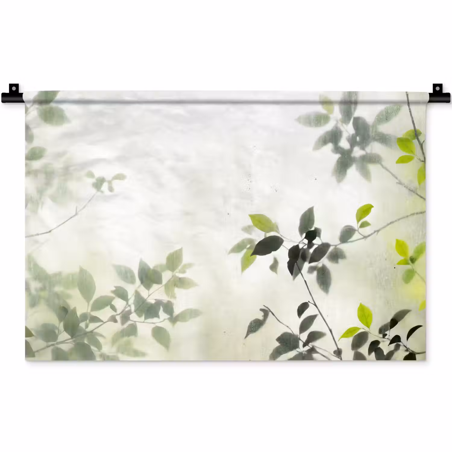 Blad - Schaduw - Natuur - Abstract - Groen Wandkleed katoen klein -zz3d