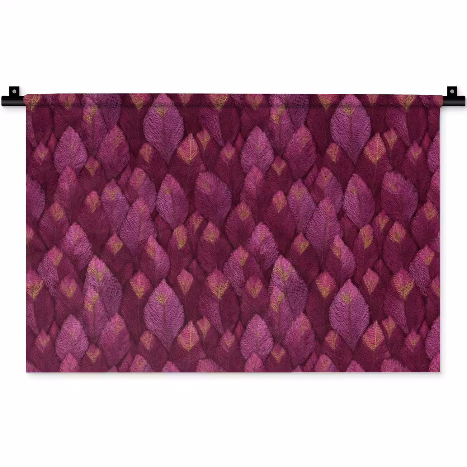 Bladeren - Patroon - Burgundy Wandkleed katoen klein 269 -zz3d