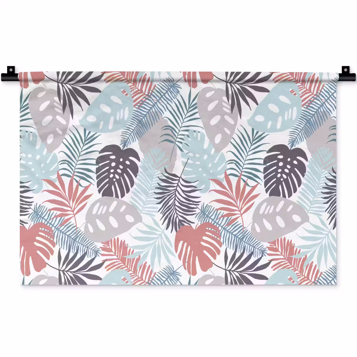 Bladeren - Tropical - Pastel - Jungle Wandkleed katoen klein -zz3d