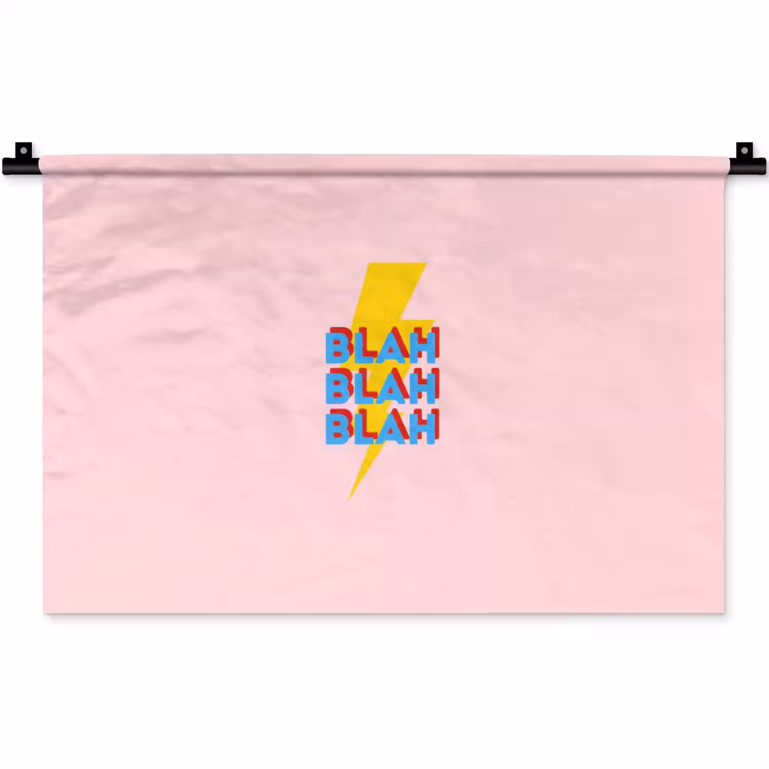 Blah - Bliksem - Roze Wandkleed katoen klein -zz3d