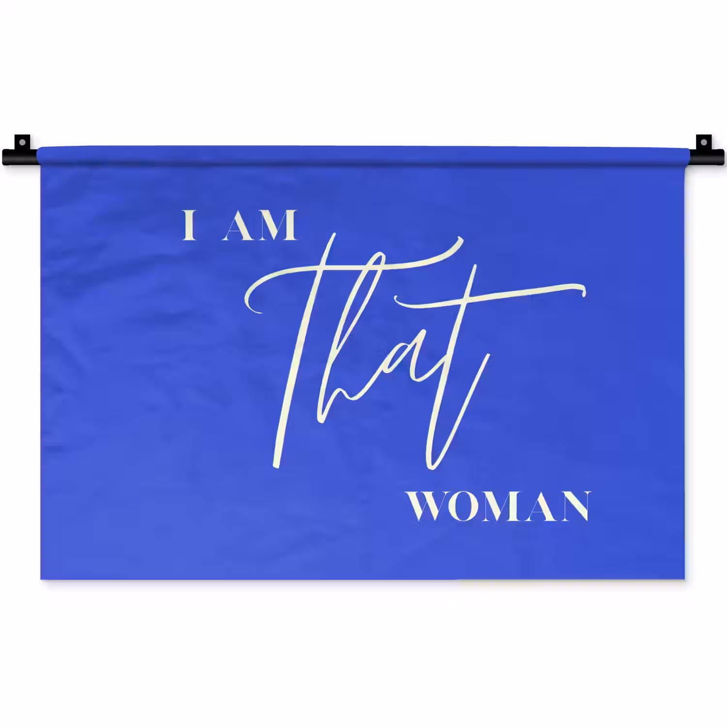 Blauw - I am that woman - Sierlijk - Minimalistisch Wandkleed katoen klein -zz3d