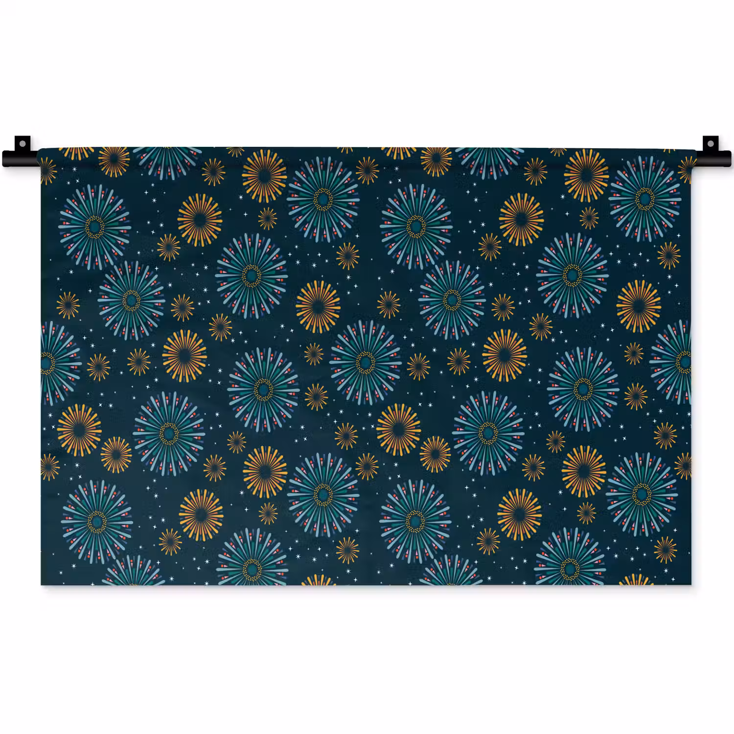 Blauw - Patroon - Retro Wandkleed katoen klein 269 -zz3d