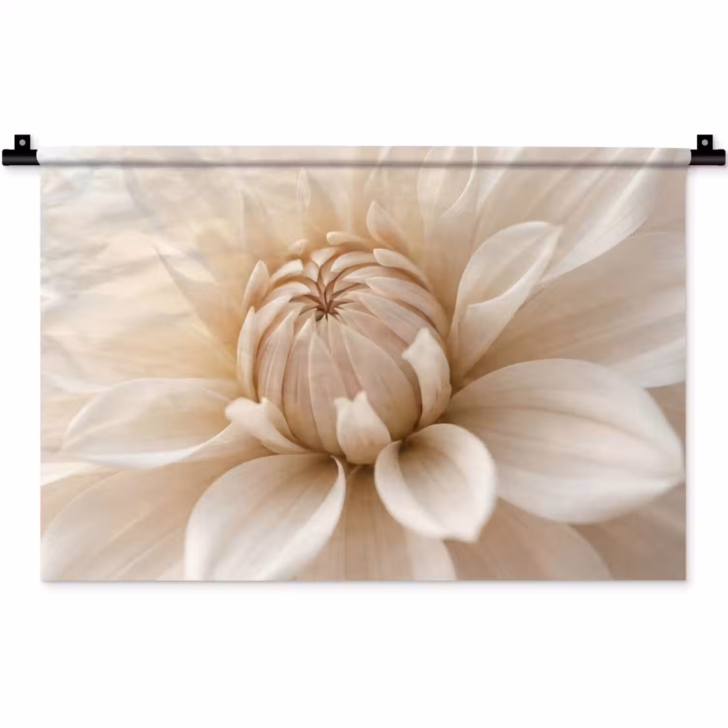 Bloem - Dahlia - Wit Wandkleed katoen klein -zz3d