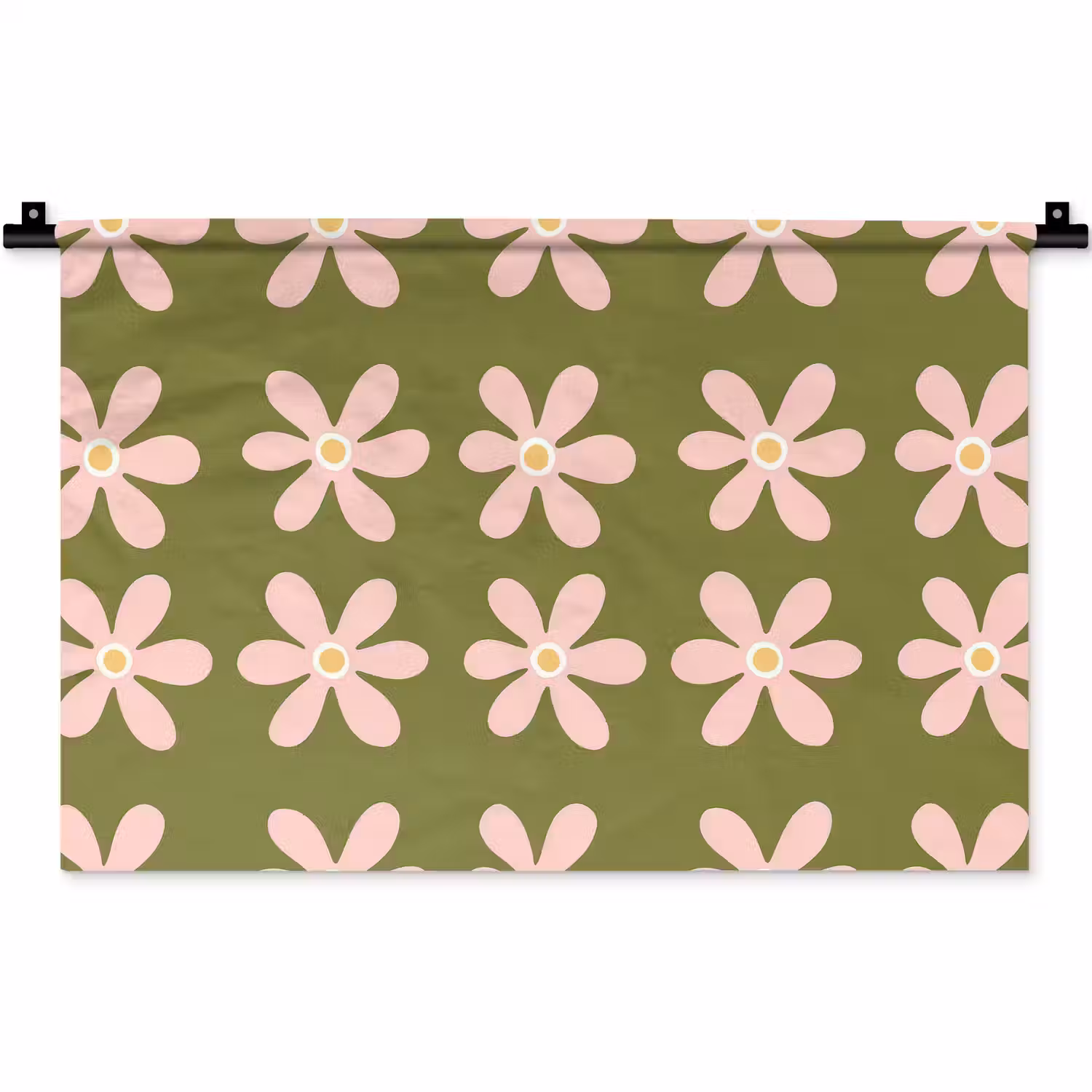 Bloem - Modern - Groen Wandkleed katoen klein 269 -zz3d