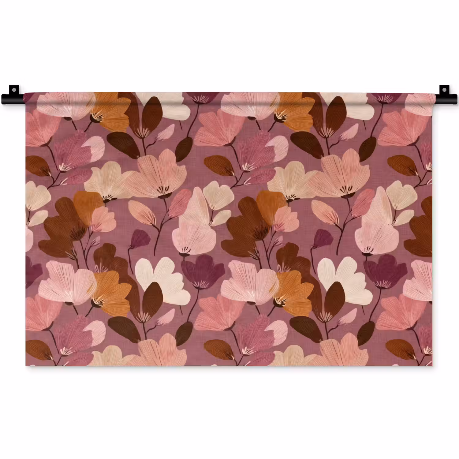 Bloem - Patroon - Roze Wandkleed katoen klein 269 -zz3d