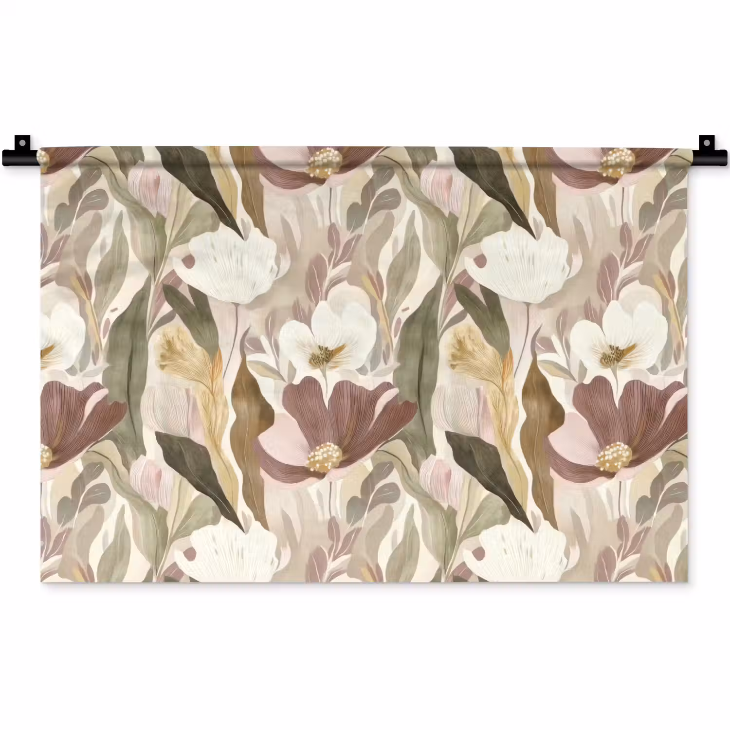 Bloemen - Aquarel - Kleurrijk Wandkleed katoen klein 269 -zz3d