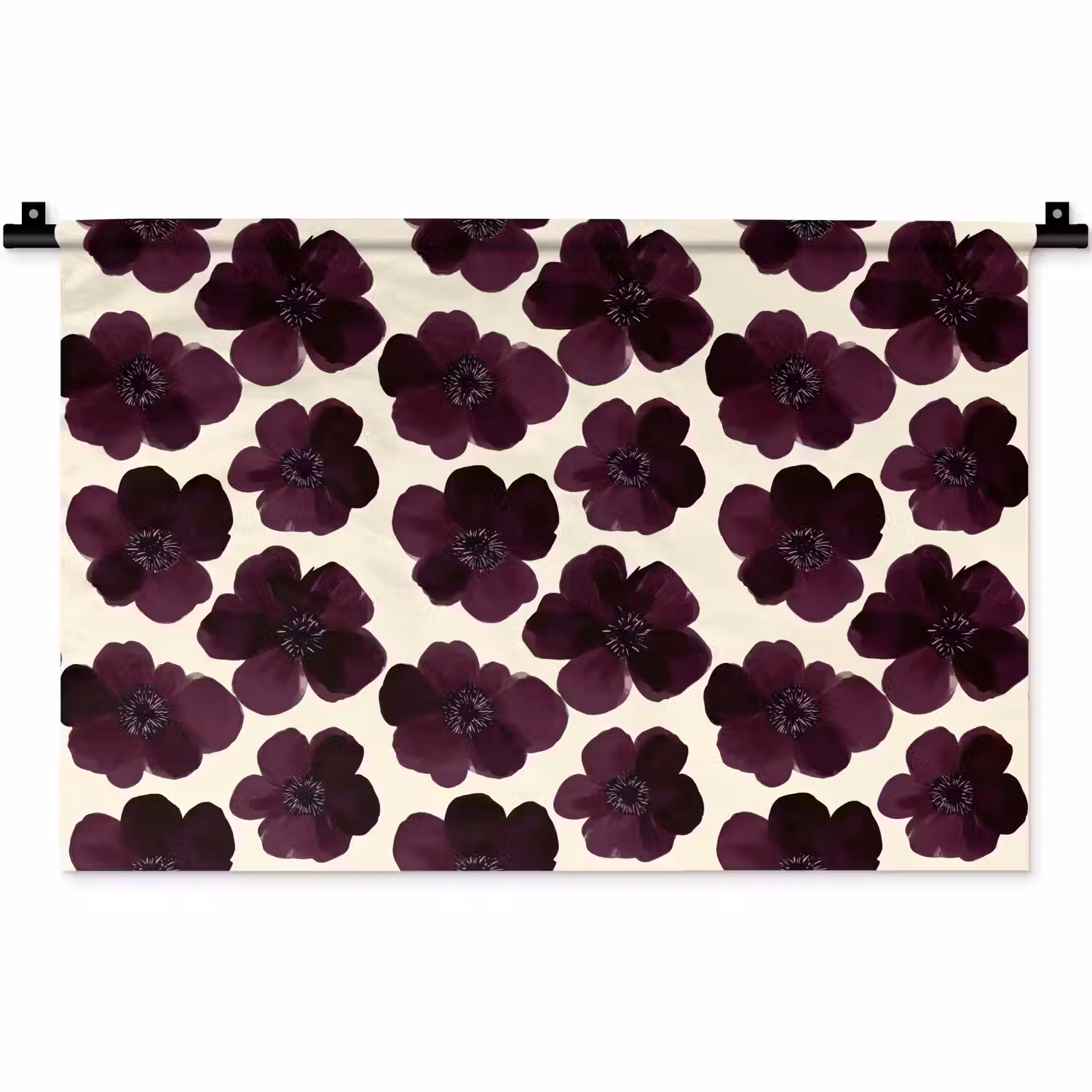 Bloemen - Aquarel - Paars Wandkleed katoen klein 269 -zz3d