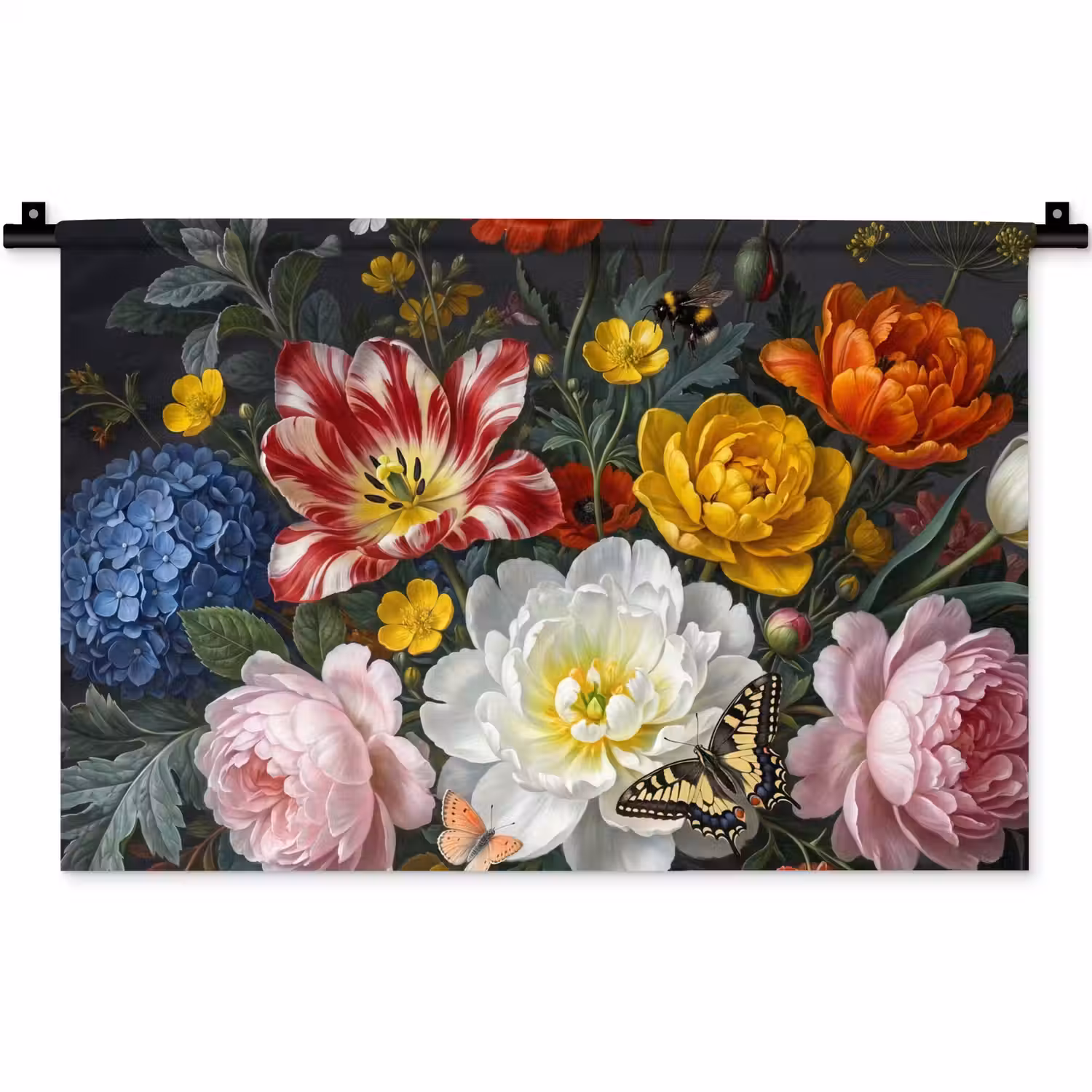 Bloemen - Boeket - Klassiek - Kleurrijk - Natuur Wandkleed katoen klein -zz3d