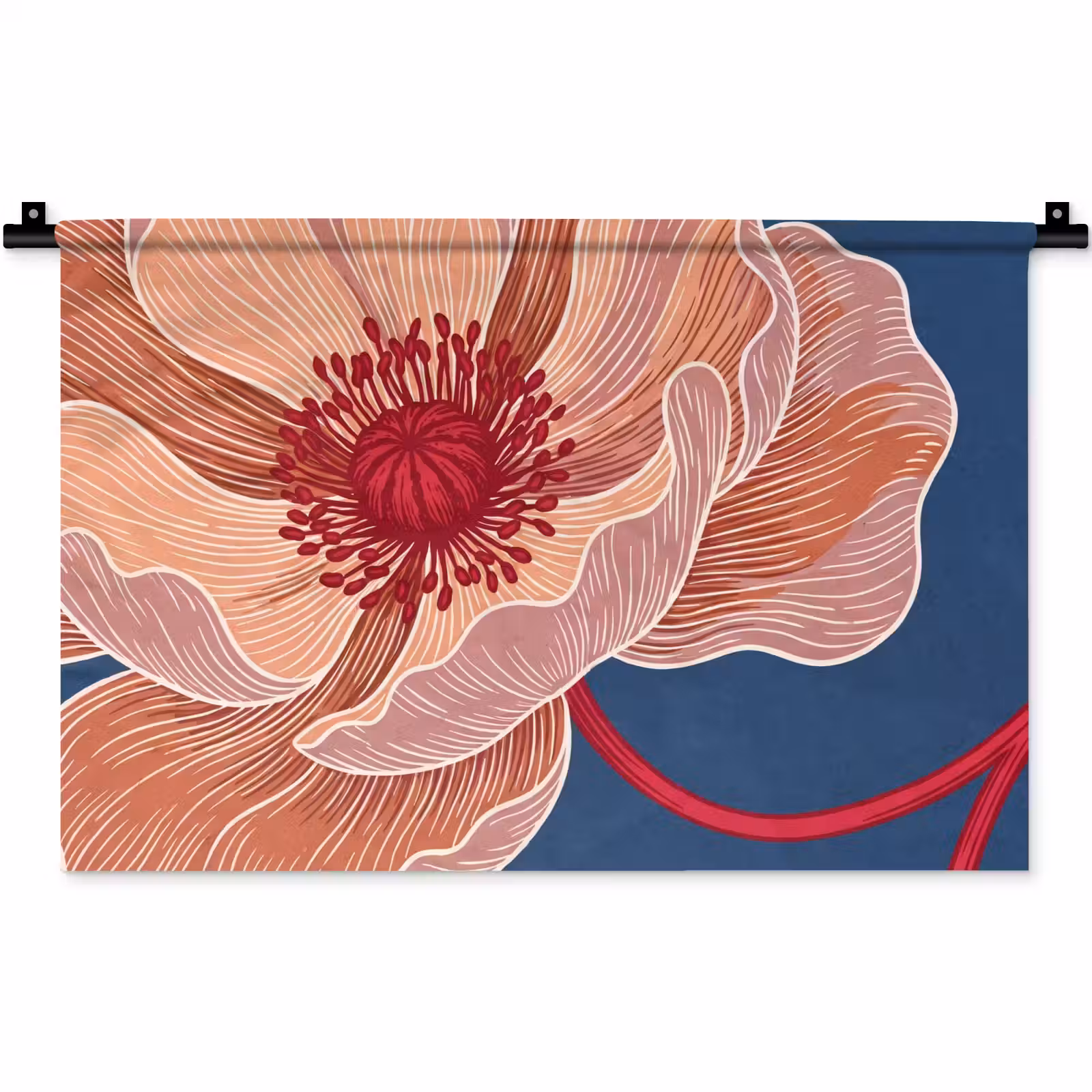 Wandkleed - Bloemen - Modern - Abstract - Bloemen - Modern - Abstract Wandkleed katoen klein
