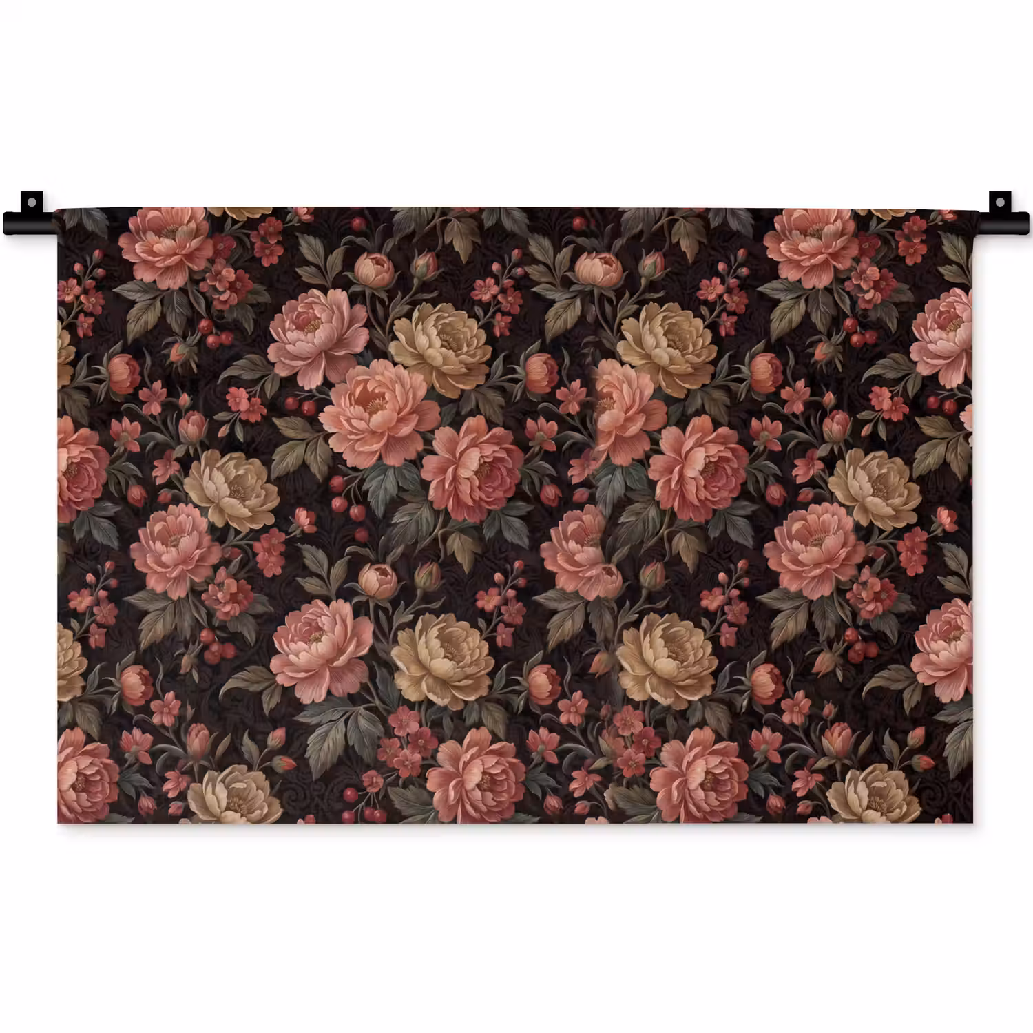 Bloemen - Patroon - Natuur - Vintage - Roze Wandkleed katoen klein -zz3d