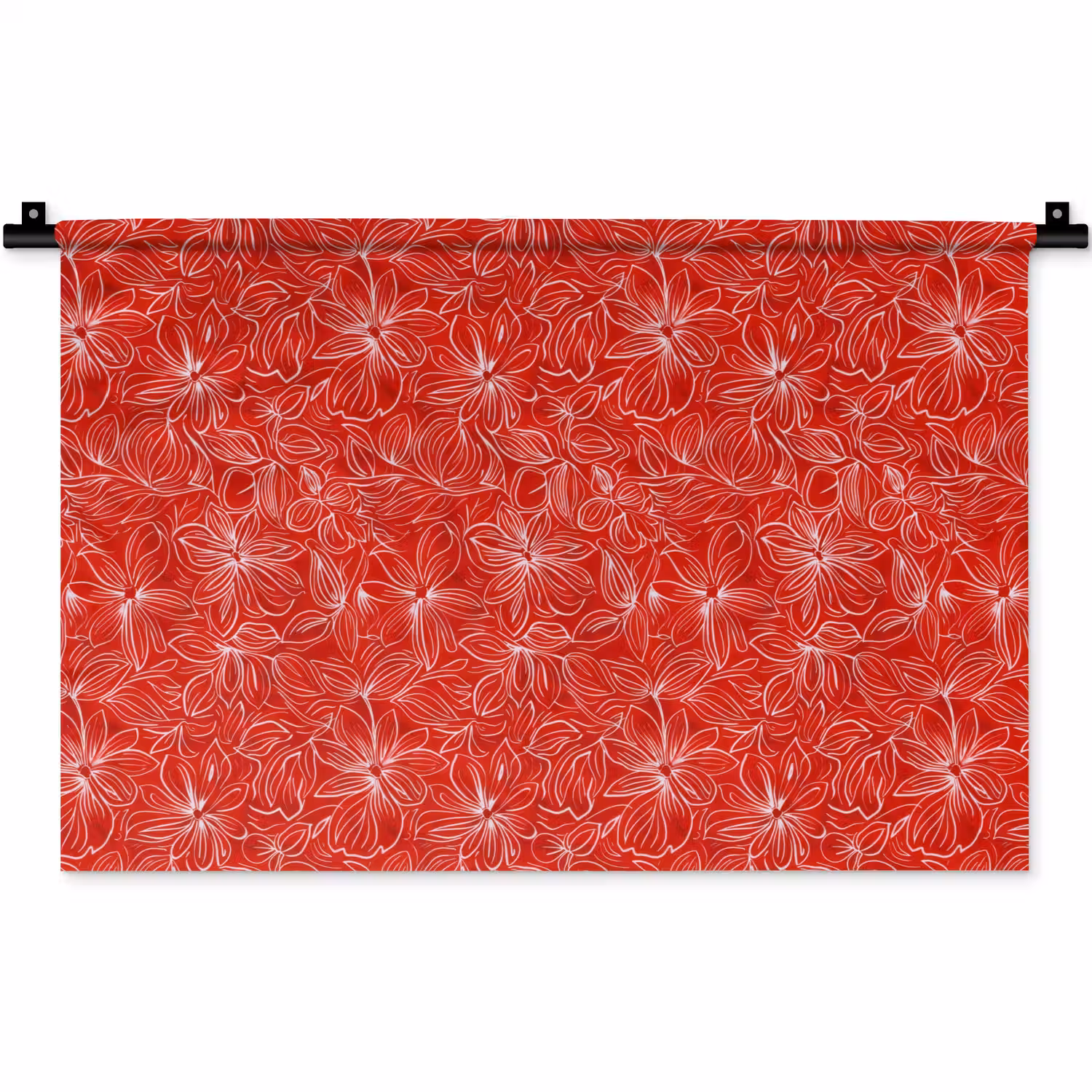 Bloemen - Patroon - Rood Wandkleed katoen klein 269 -zz3d