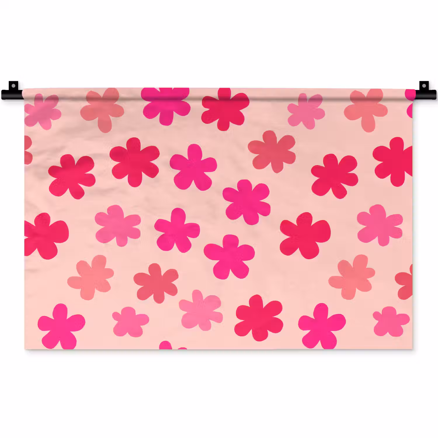 Bloemen - Patroon - Roze Wandkleed katoen klein -zz3d