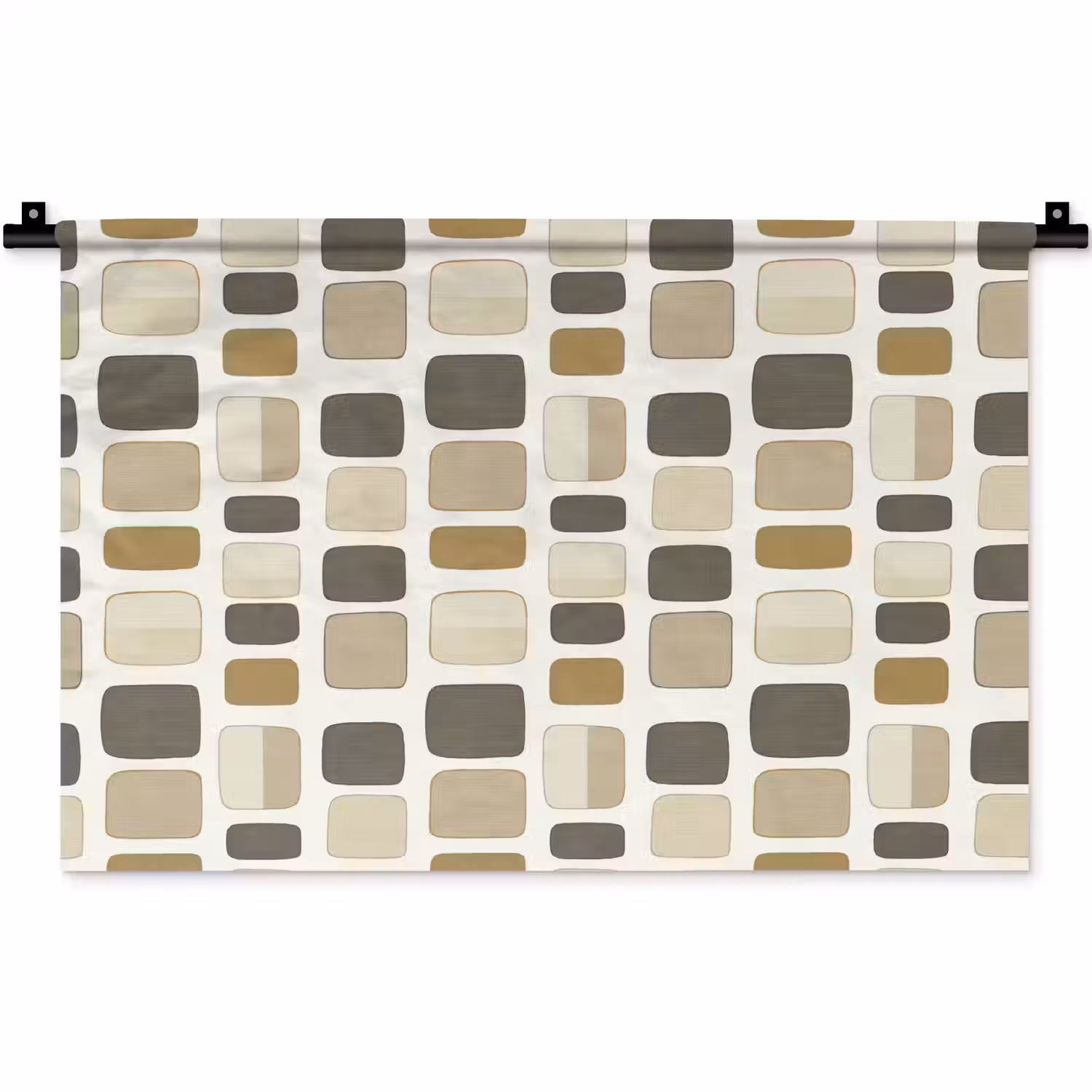 Blokken - Vintage - Grijs Wandkleed katoen klein 269 -zz3d