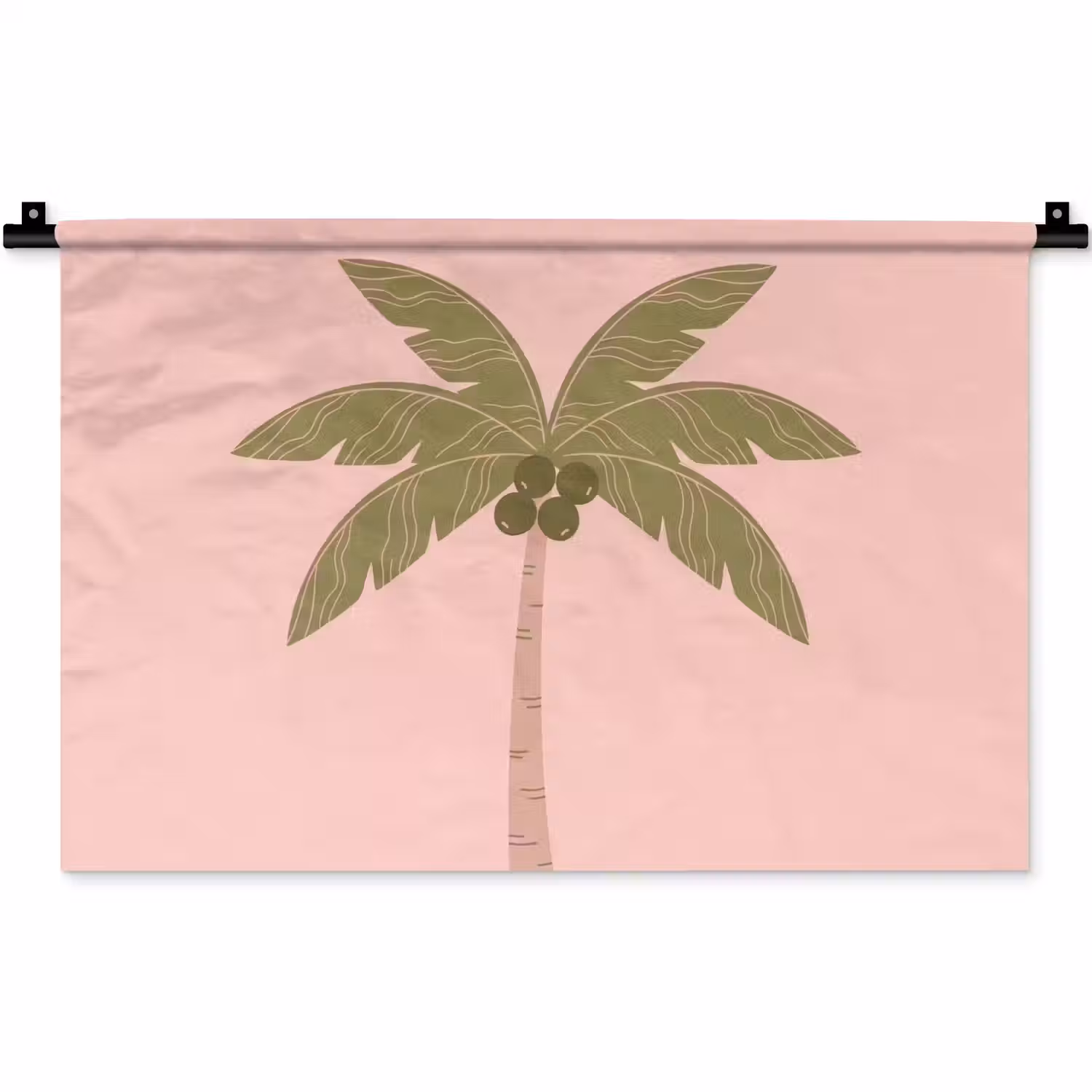 Boom - Palm - Natuur - Illustratie - Roze Wandkleed katoen klein -zz3d