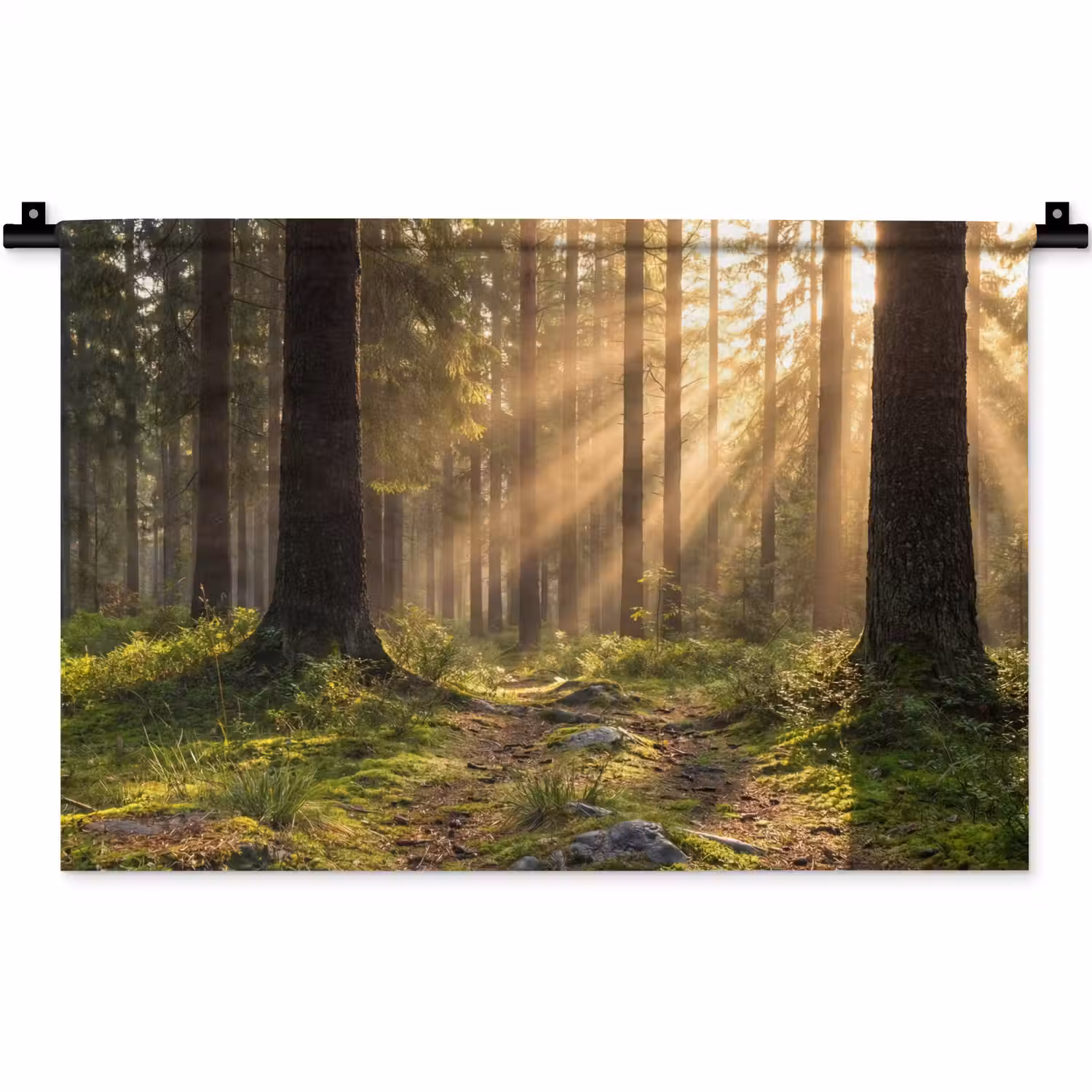 Bos - Zonlicht - Gras Wandkleed katoen klein -zz3d