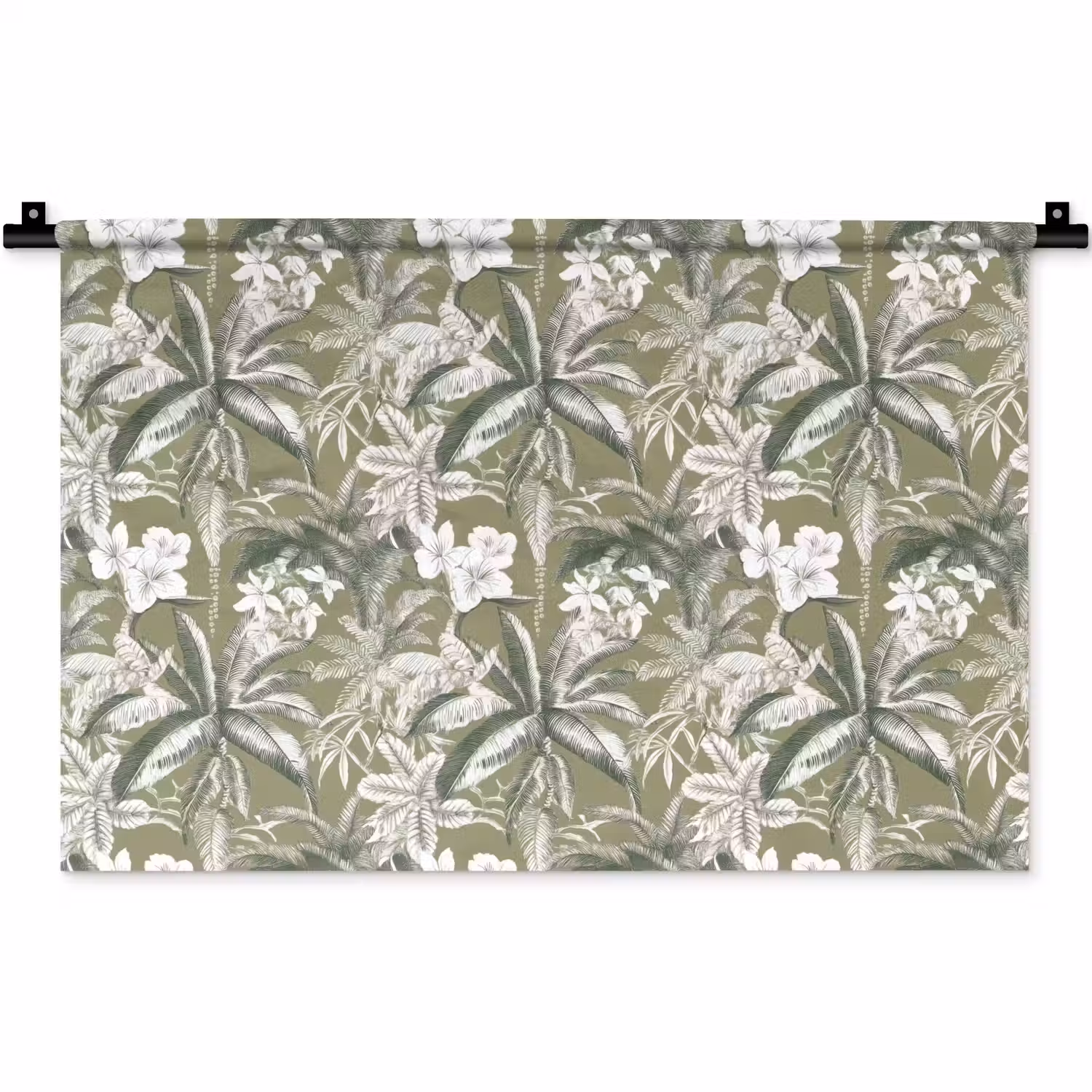 Botanisch - Bloemen - Groen Wandkleed katoen klein 269 -zz3d