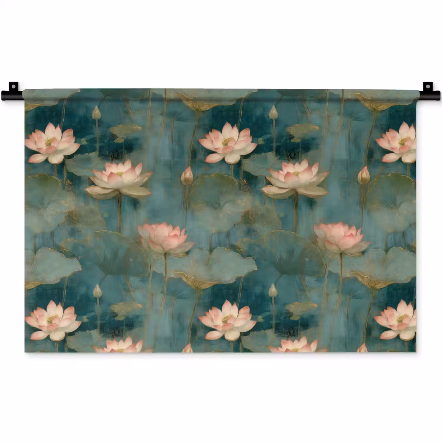 Botanisch - Bloemen - Roze Wandkleed katoen klein 269 -zz3d