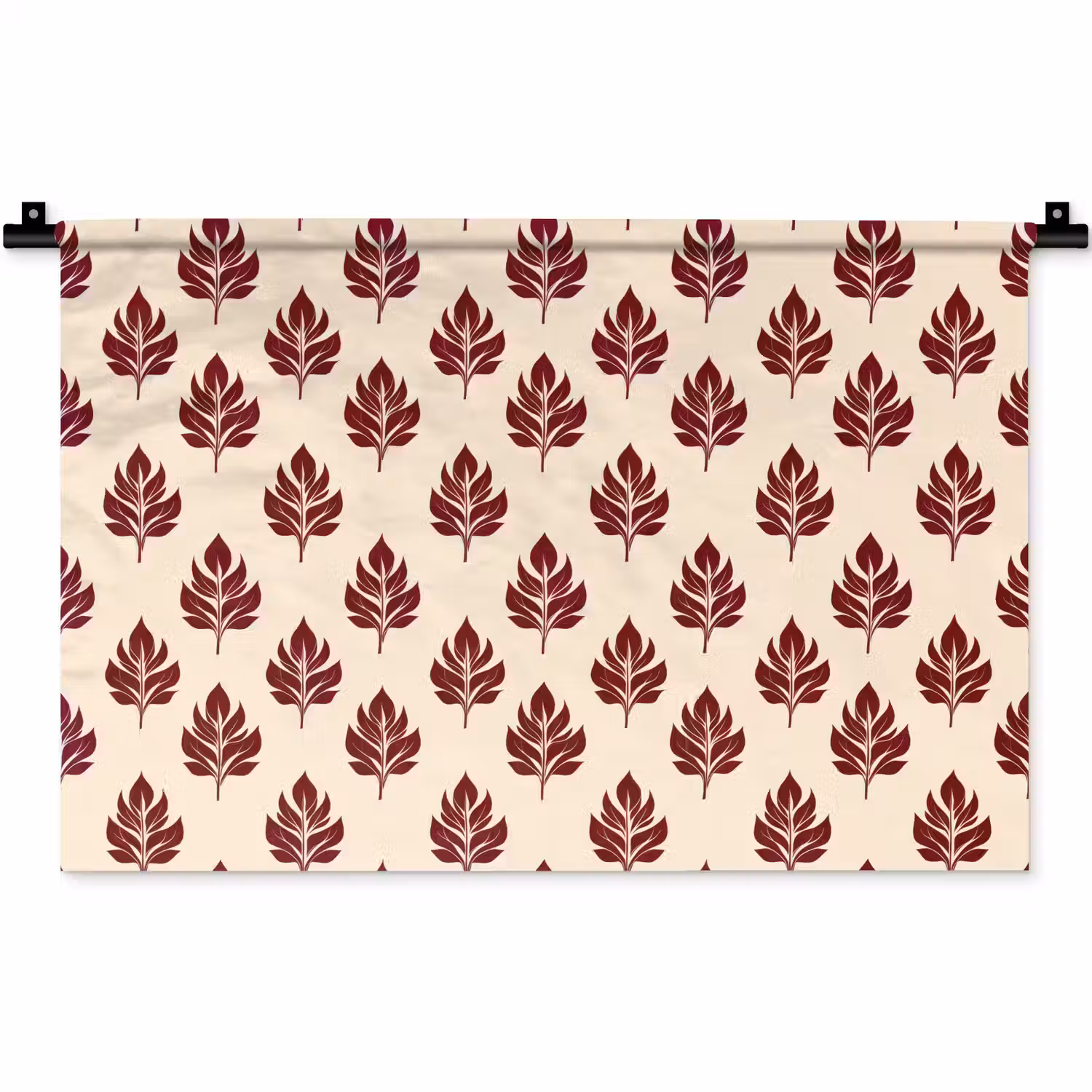 Botanisch - Patroon - Bordeaux Wandkleed katoen klein 269 -zz3d
