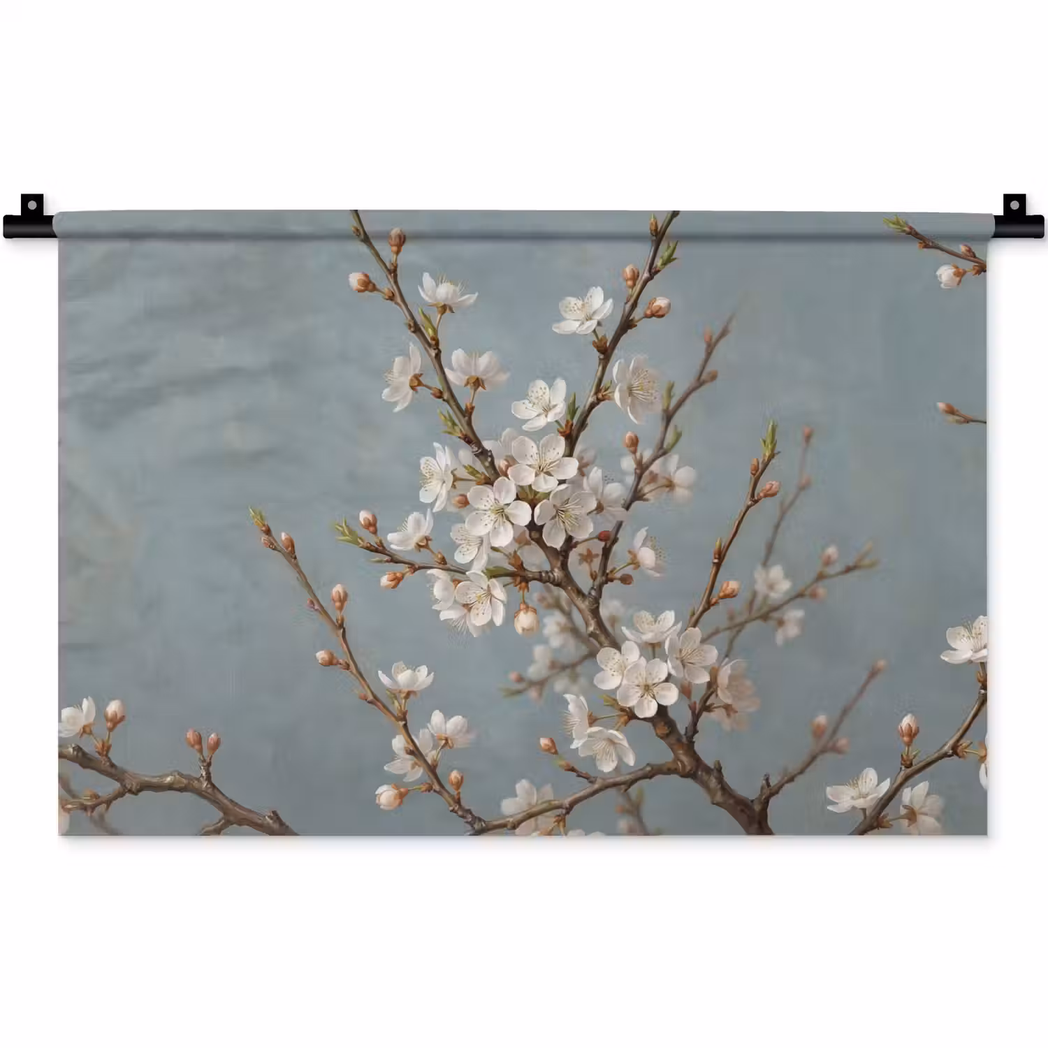 Botanisch - Stilleven - Blauw Wandkleed katoen klein -zz3d