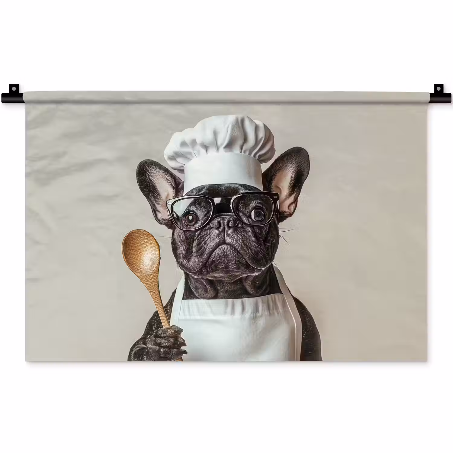 Bril - Hond - Kok Wandkleed katoen klein -zz3d