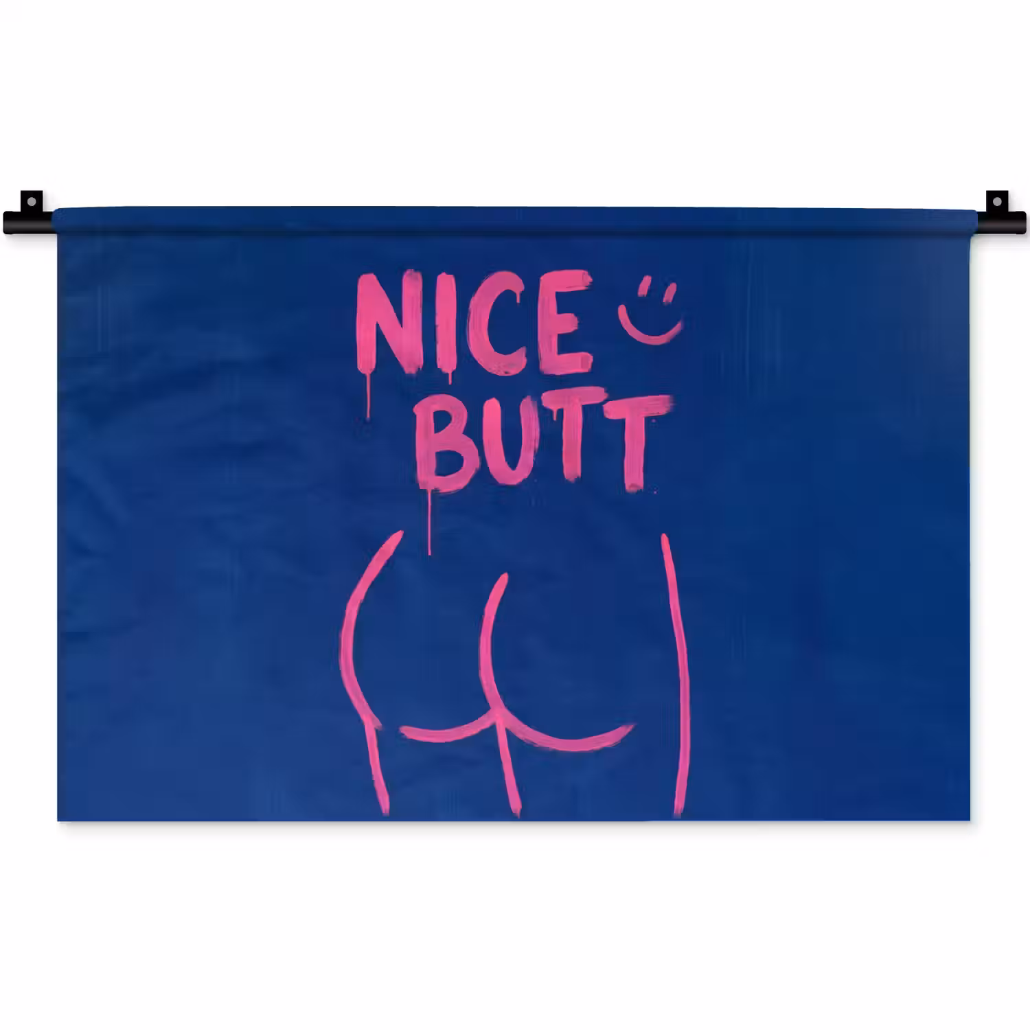 Brutaal - Grappig - Blauw Wandkleed katoen klein -zz3d