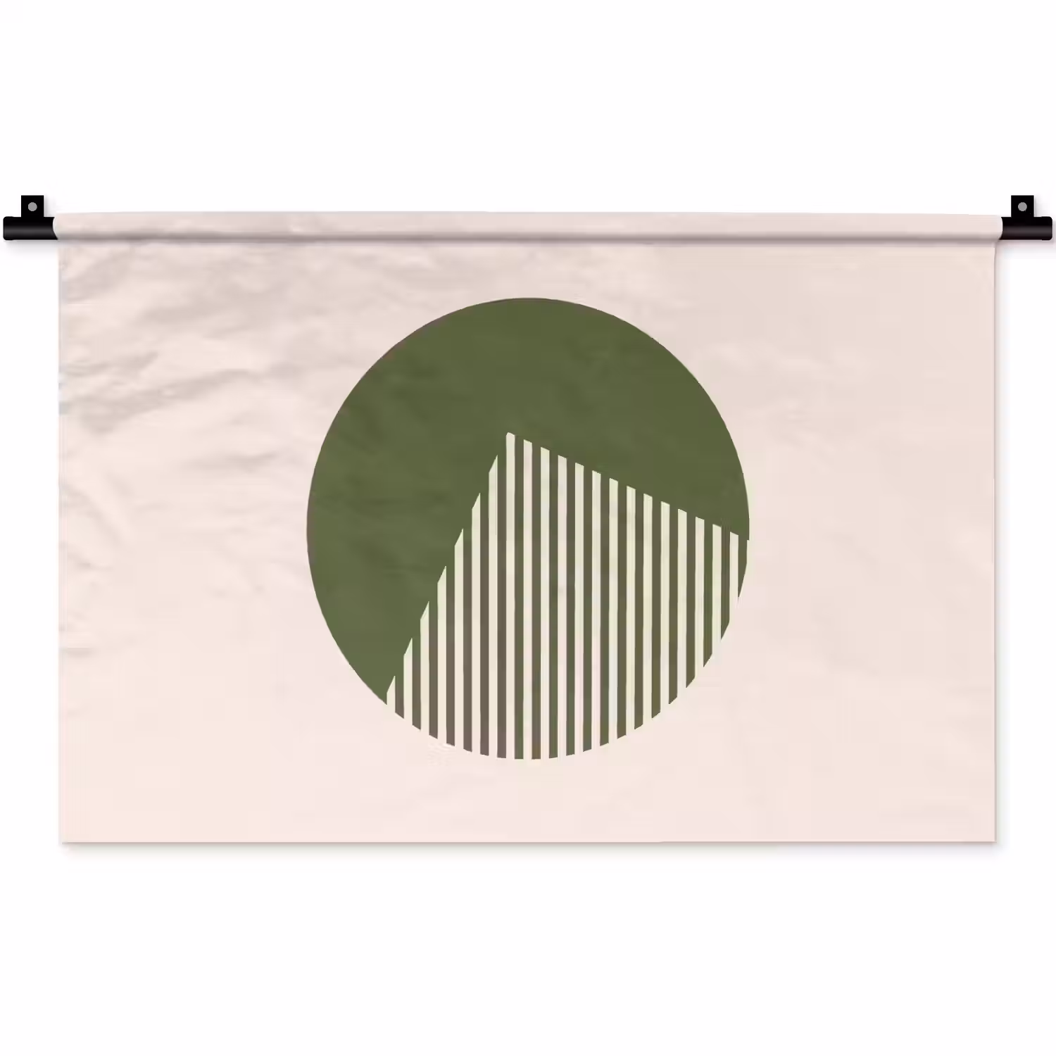 Cirkel - Strepen - Geometrisch - Abstract - Groen Wandkleed katoen klein -zz3d