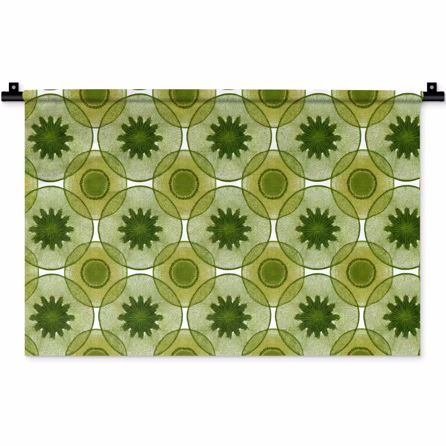 Cirkels - Patroon - Groen Wandkleed katoen klein 269 -zz3d