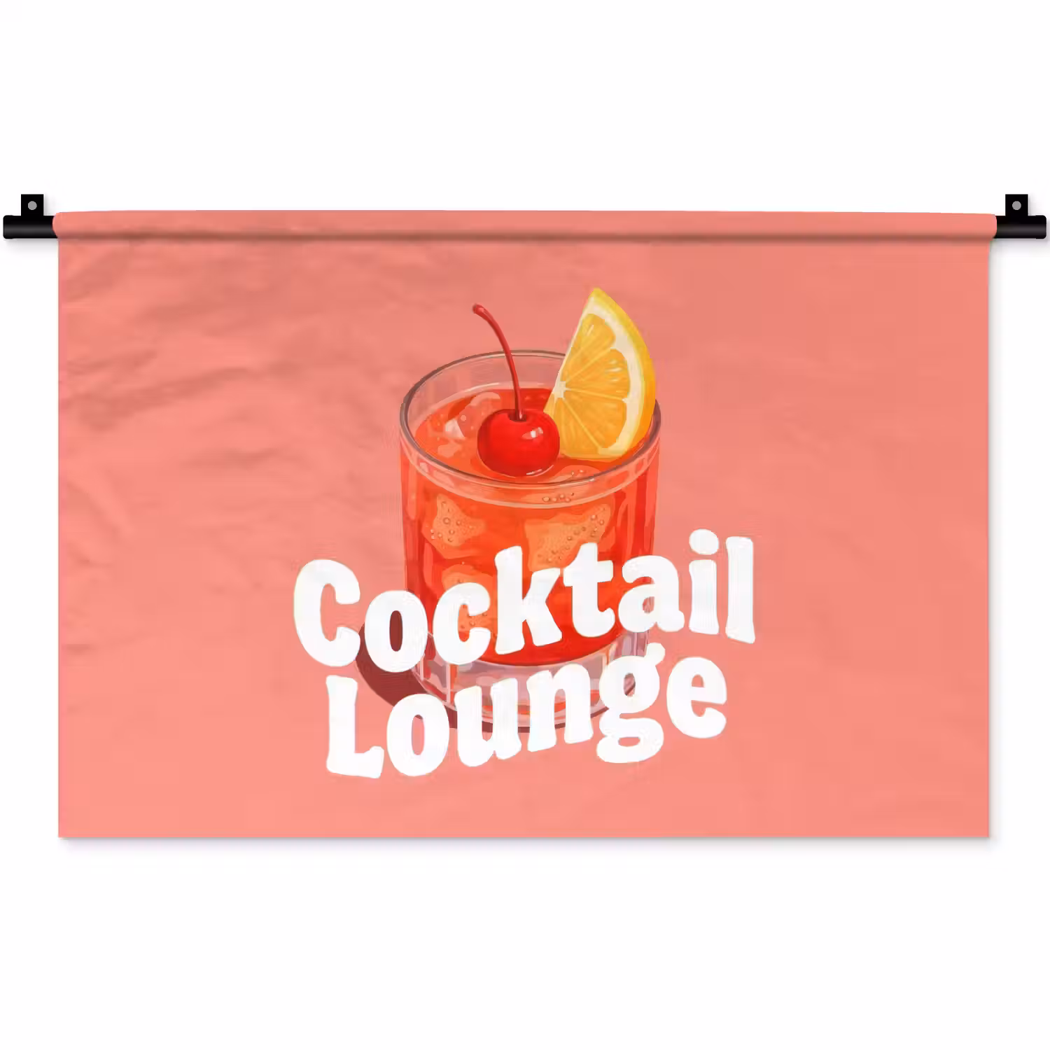 Cocktail Lounge - Glas - Koraal Wandkleed katoen klein -zz3d