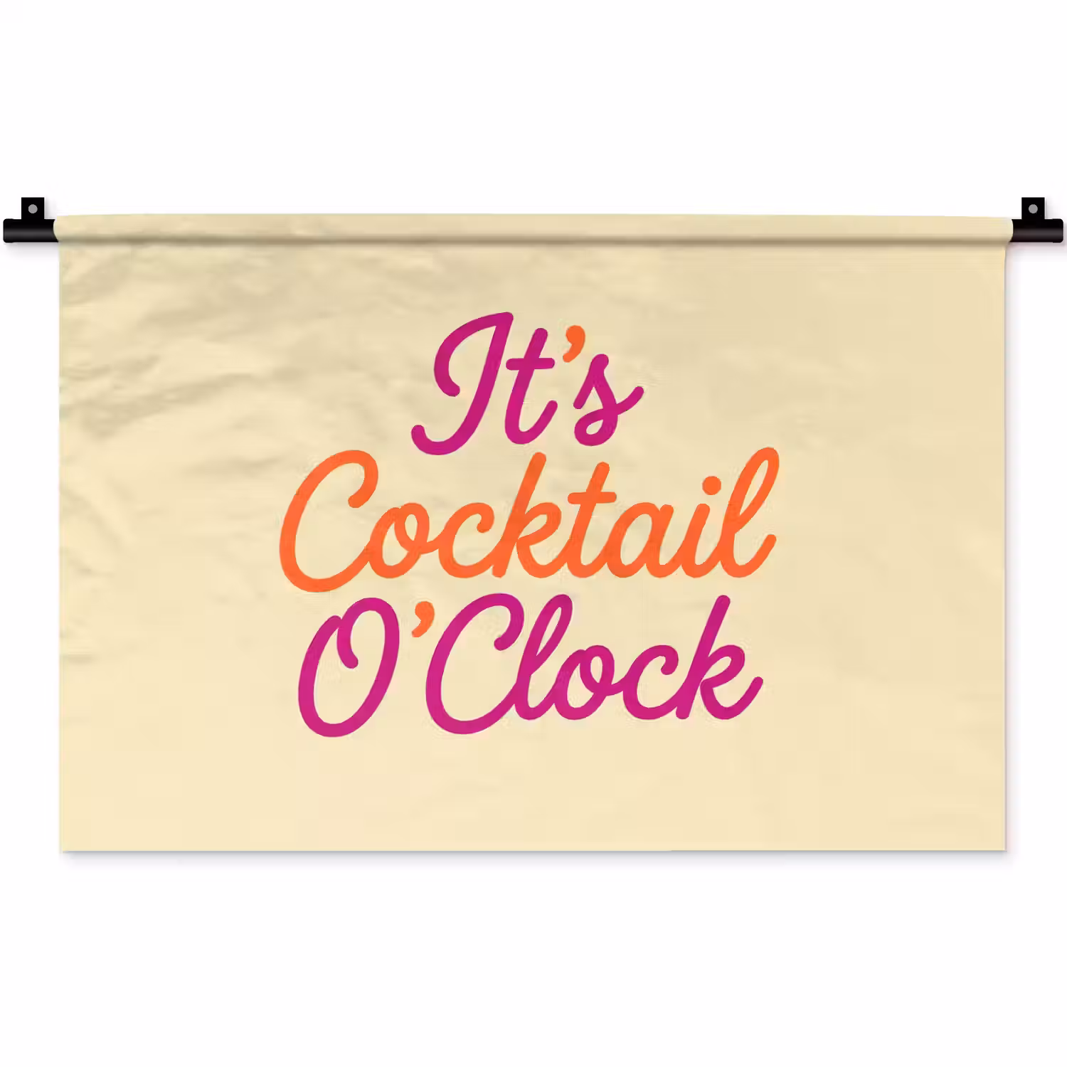 Cocktail O'Clock - Geel - Retro Wandkleed katoen klein -zz3d
