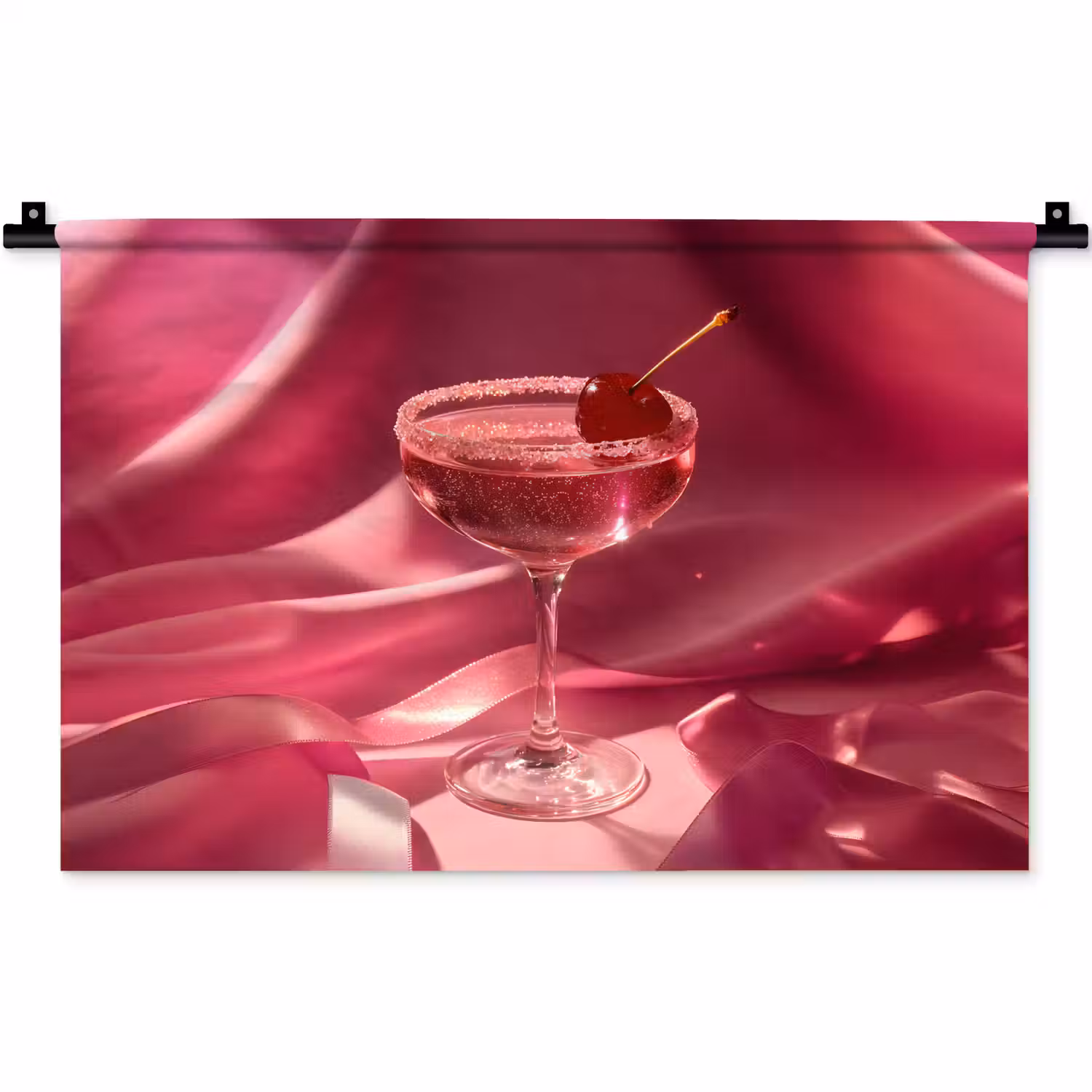 Cocktail - Pink - Luxe Wandkleed katoen klein -zz3d
