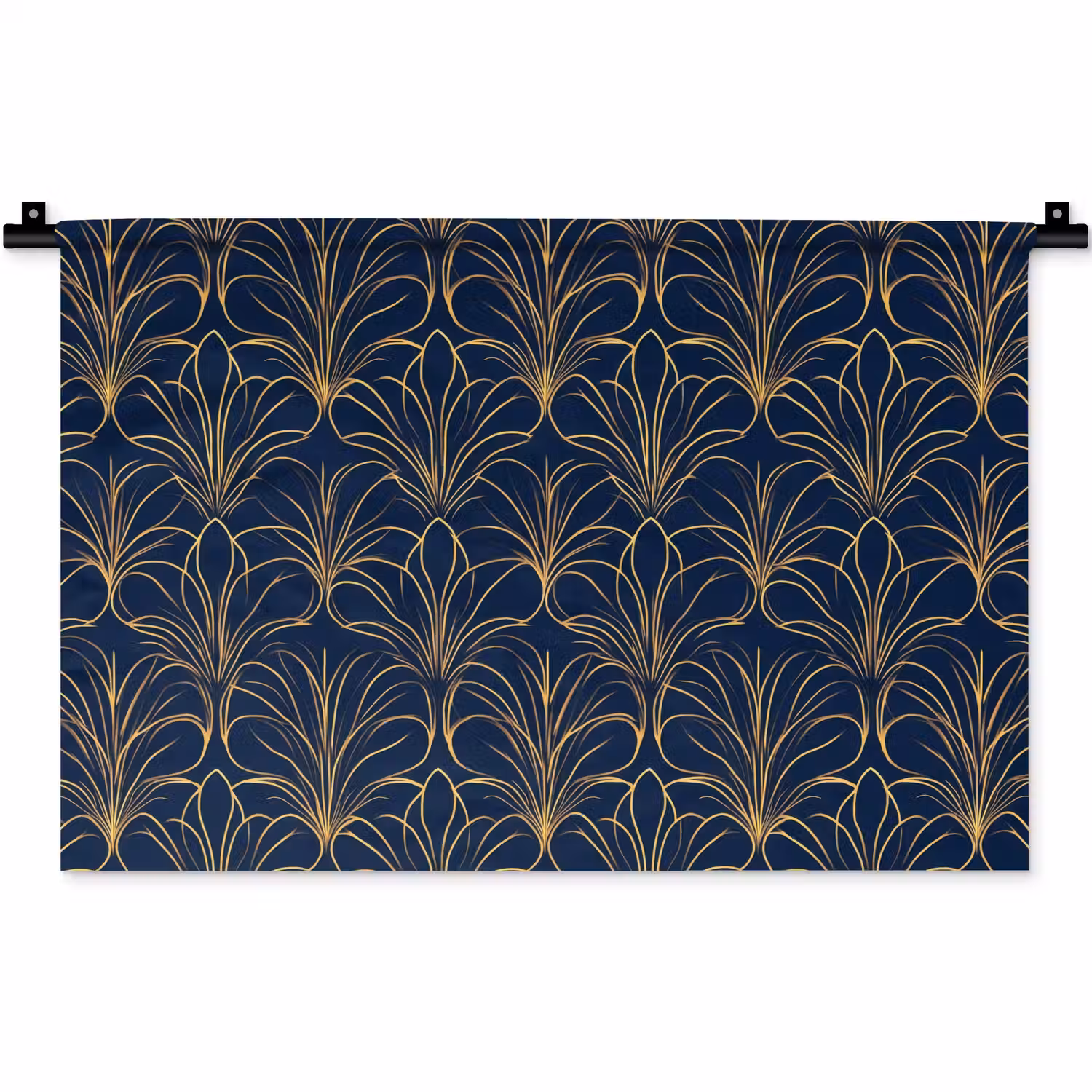Deco - Waaier - Blauw Wandkleed katoen klein 269 -zz3d
