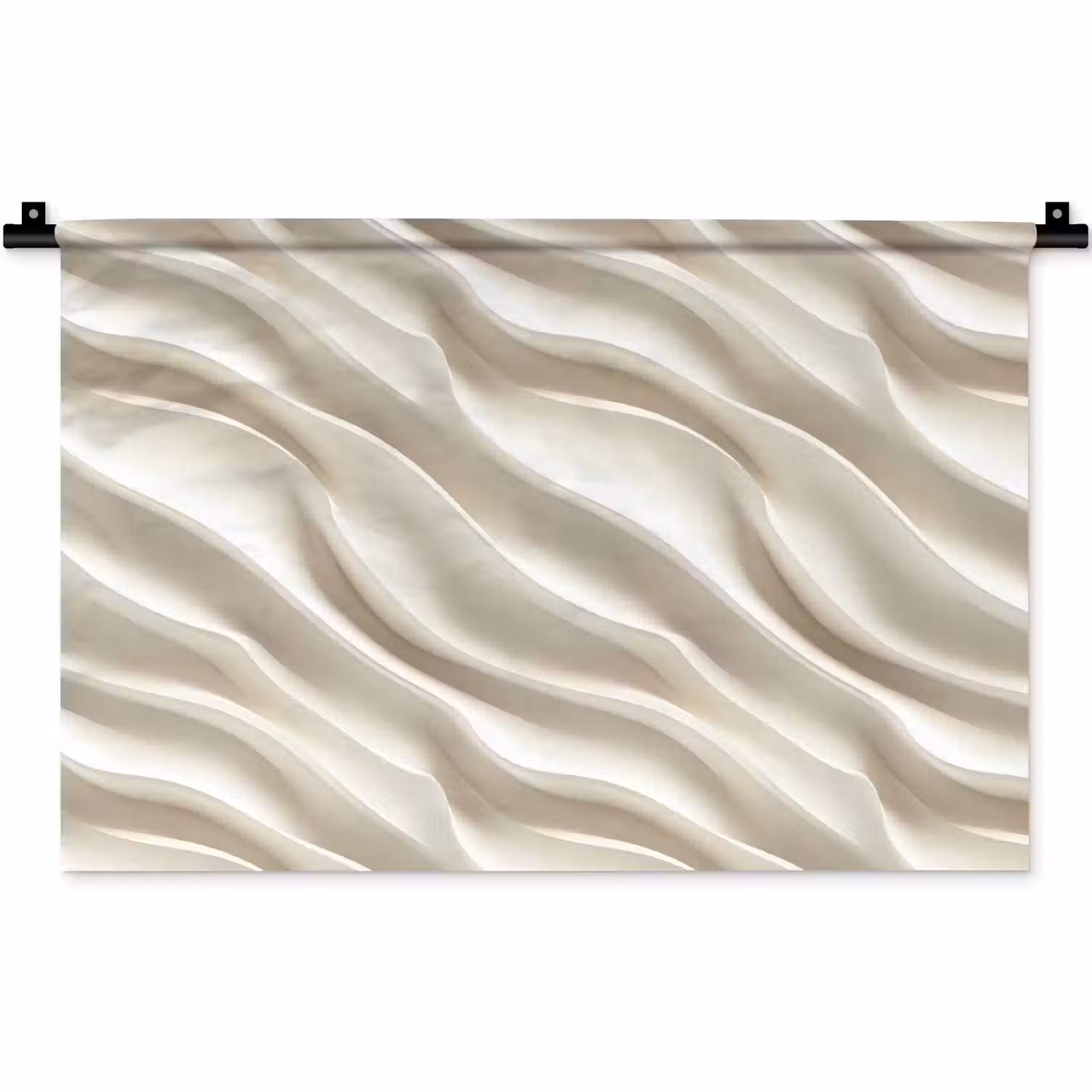 Diagonaal - Golven - Crème Wandkleed katoen klein 269 -zz3d