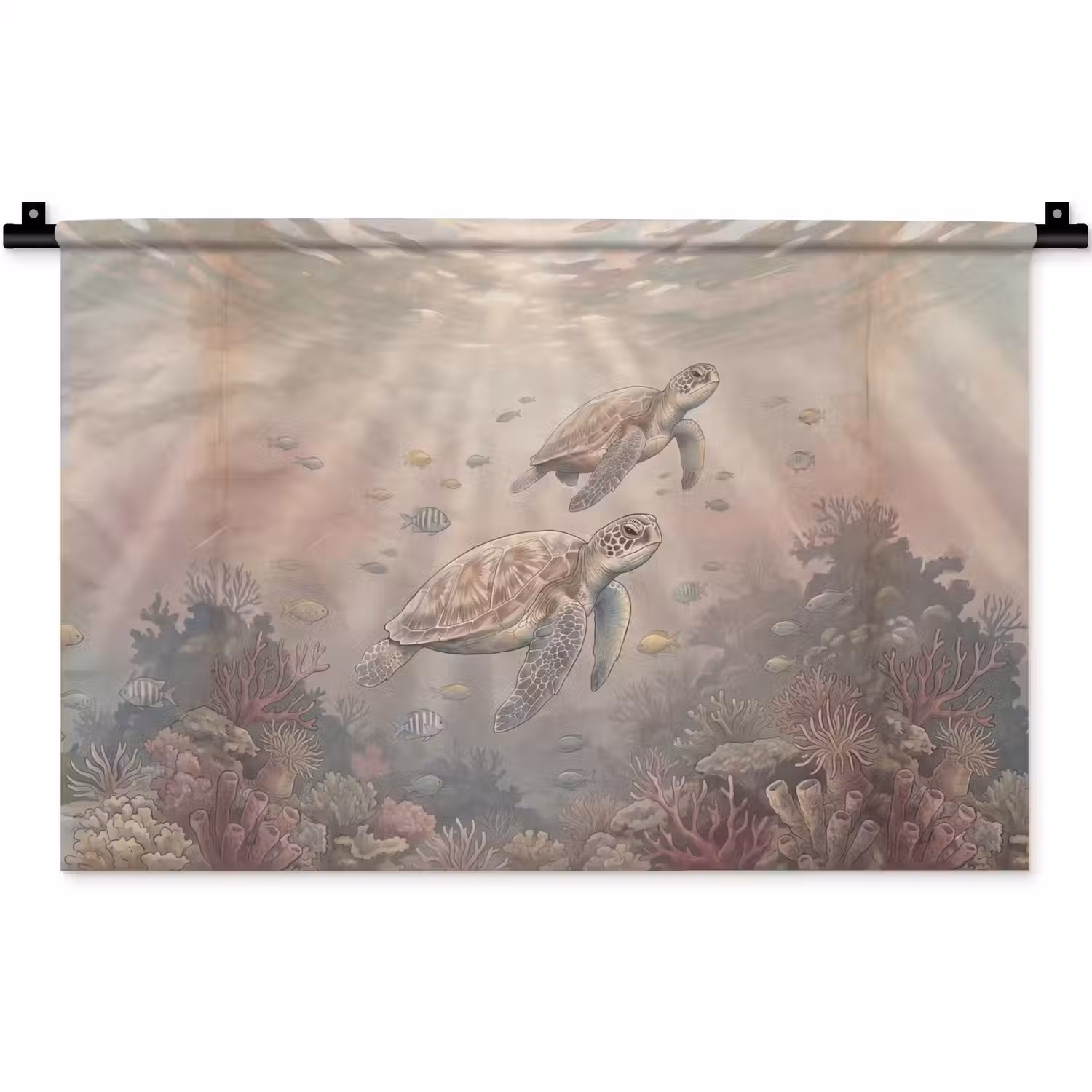 Dier - Onderwater - Oceaan - Illustratie - Zeeleven Wandkleed katoen klein -zz3d