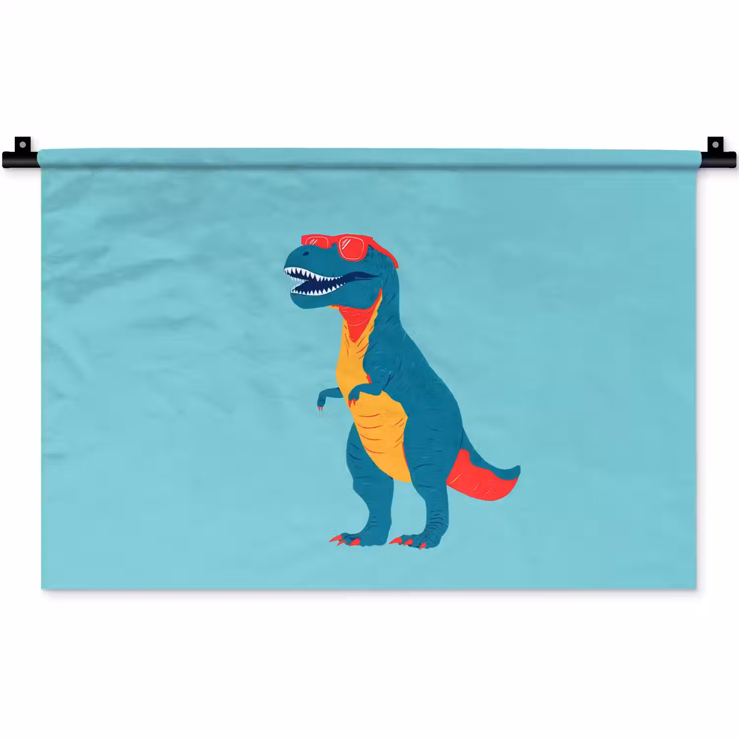Dinosaurus - Blauw - Zonnebril Wandkleed katoen klein -zz3d