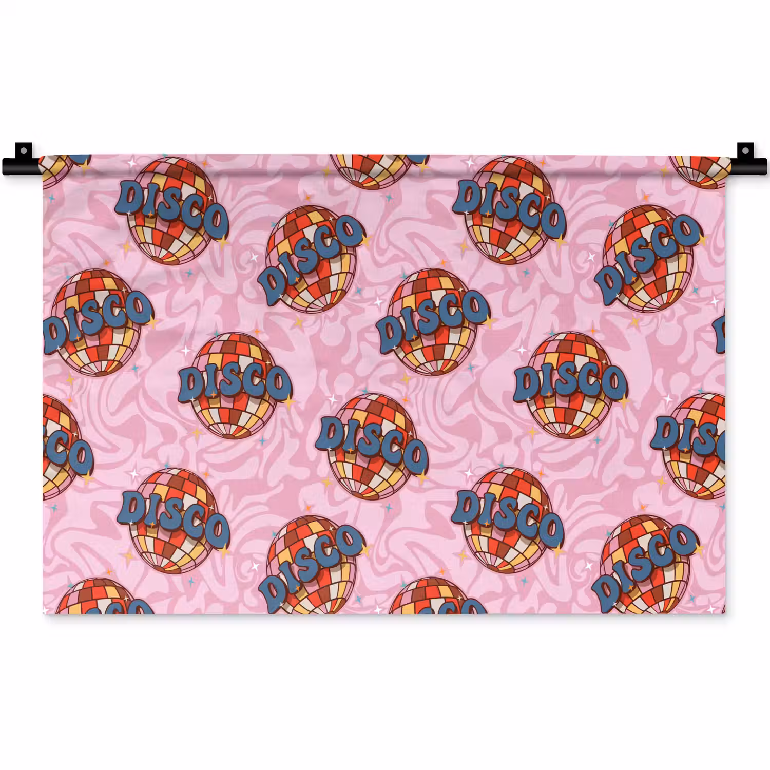 Disco - Bal - Patroon - Roze Wandkleed katoen klein 269 -zz3d