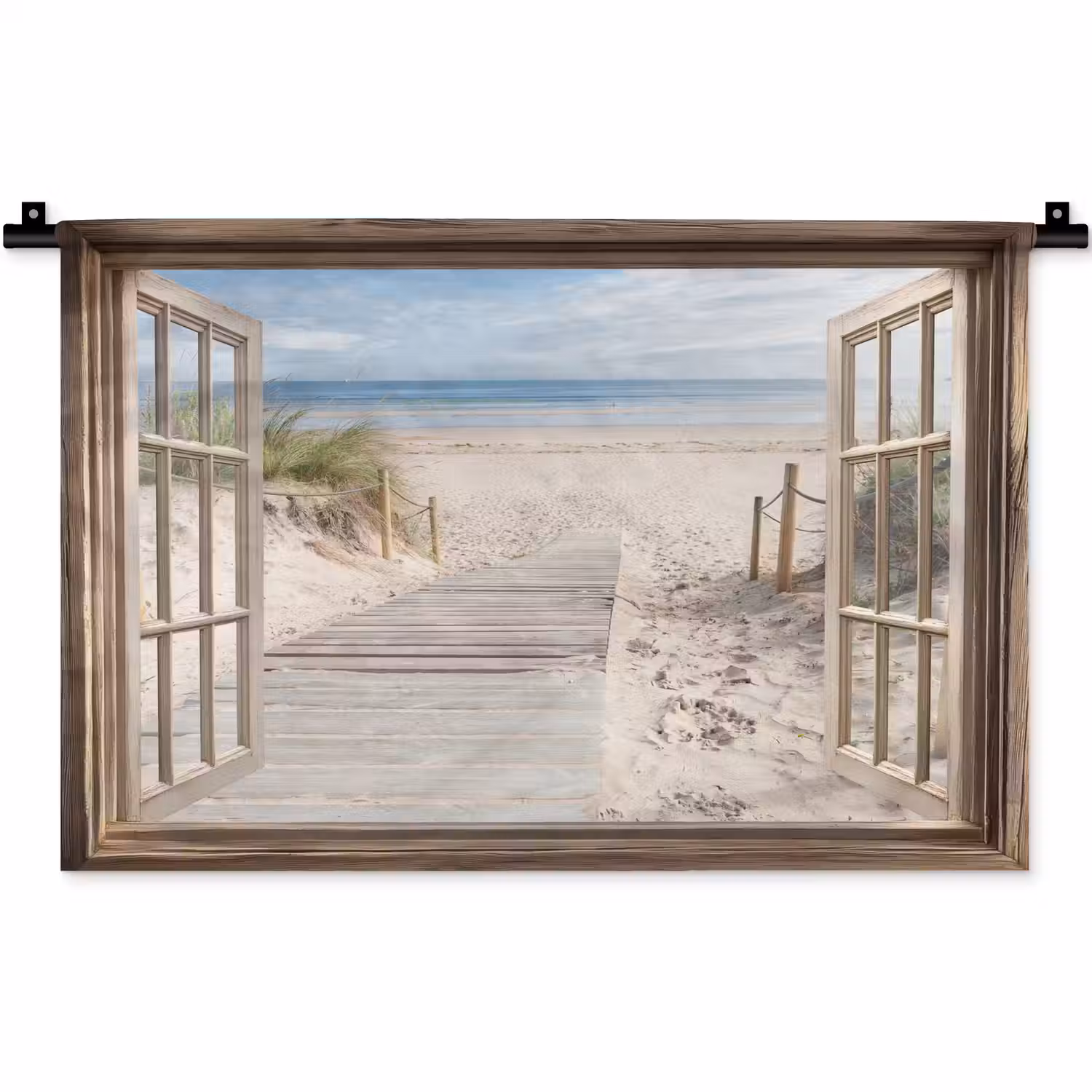 Doorkijk - Strand - Duinen - Pad - Landschap Wandkleed katoen klein -zz3d