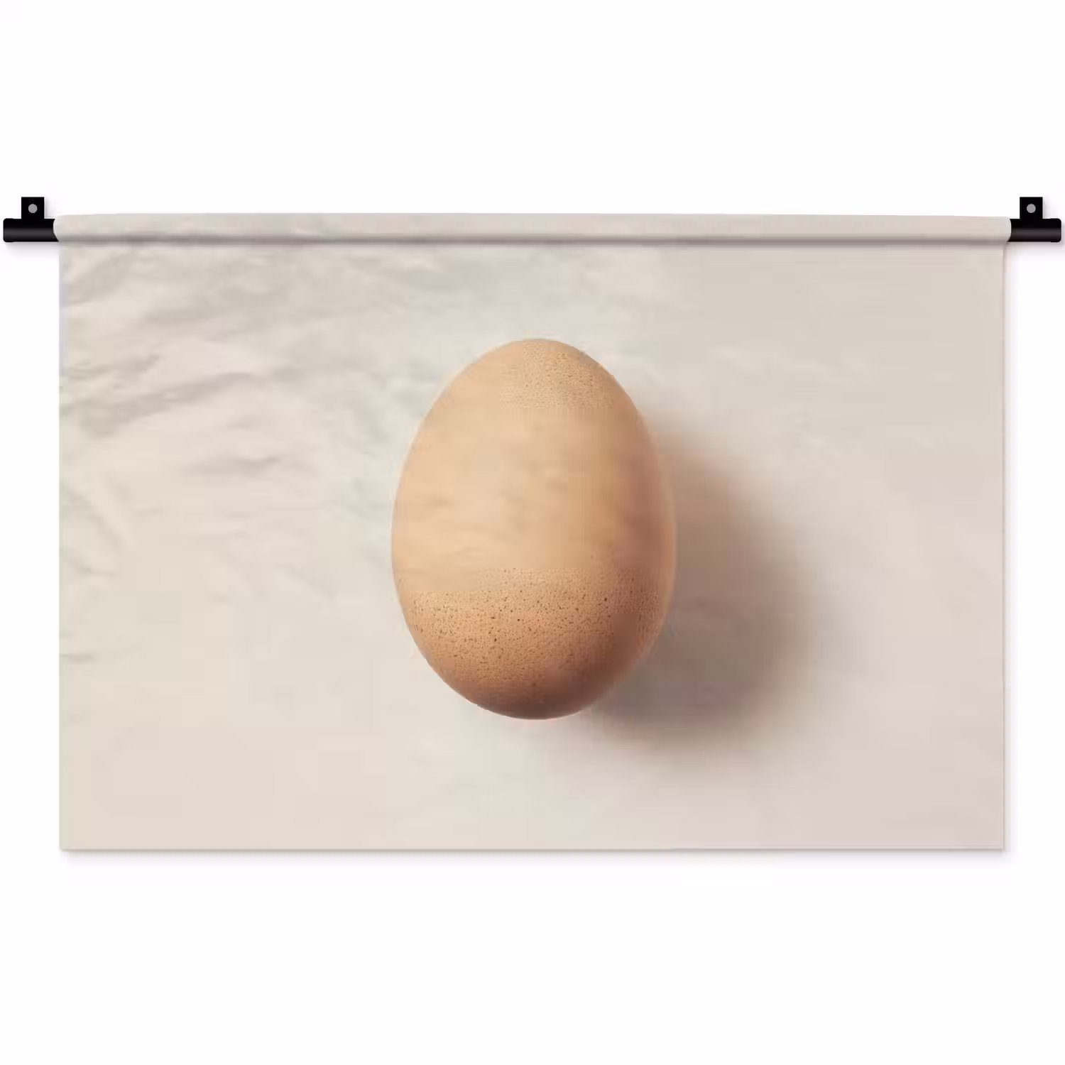 Ei - Beige - Ovaal - Egaal Wandkleed katoen klein -zz3d