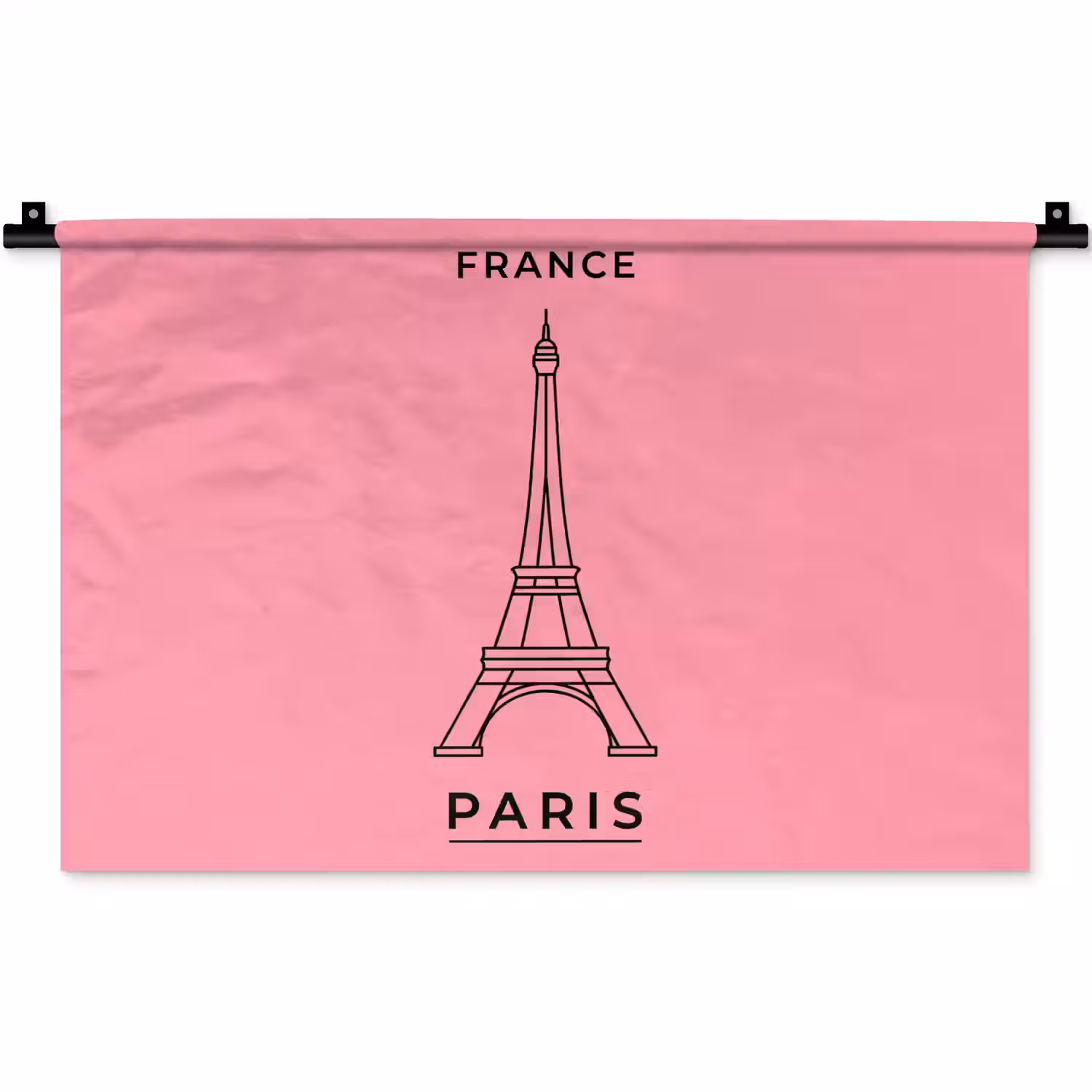 Eiffeltoren - Parijs - Architectuur - Minimalistisch - Roze Wandkleed katoen klein -zz3d