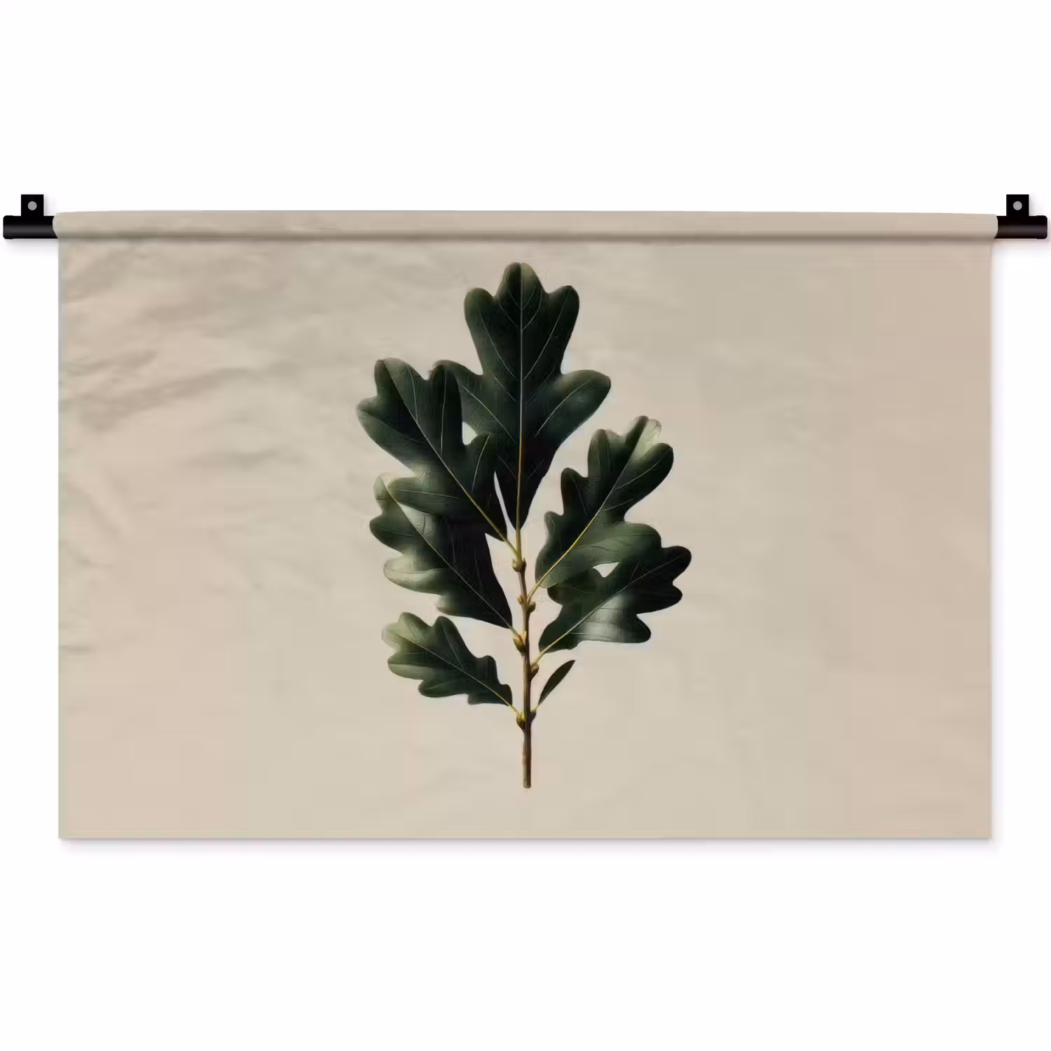 Eikenbladeren - Beige - Groen - Golvende randen Wandkleed katoen klein -zz3d
