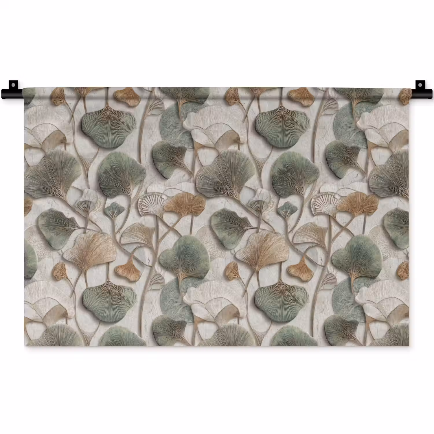 Elegant - Bladeren - Groen Wandkleed katoen klein 269 -zz3d