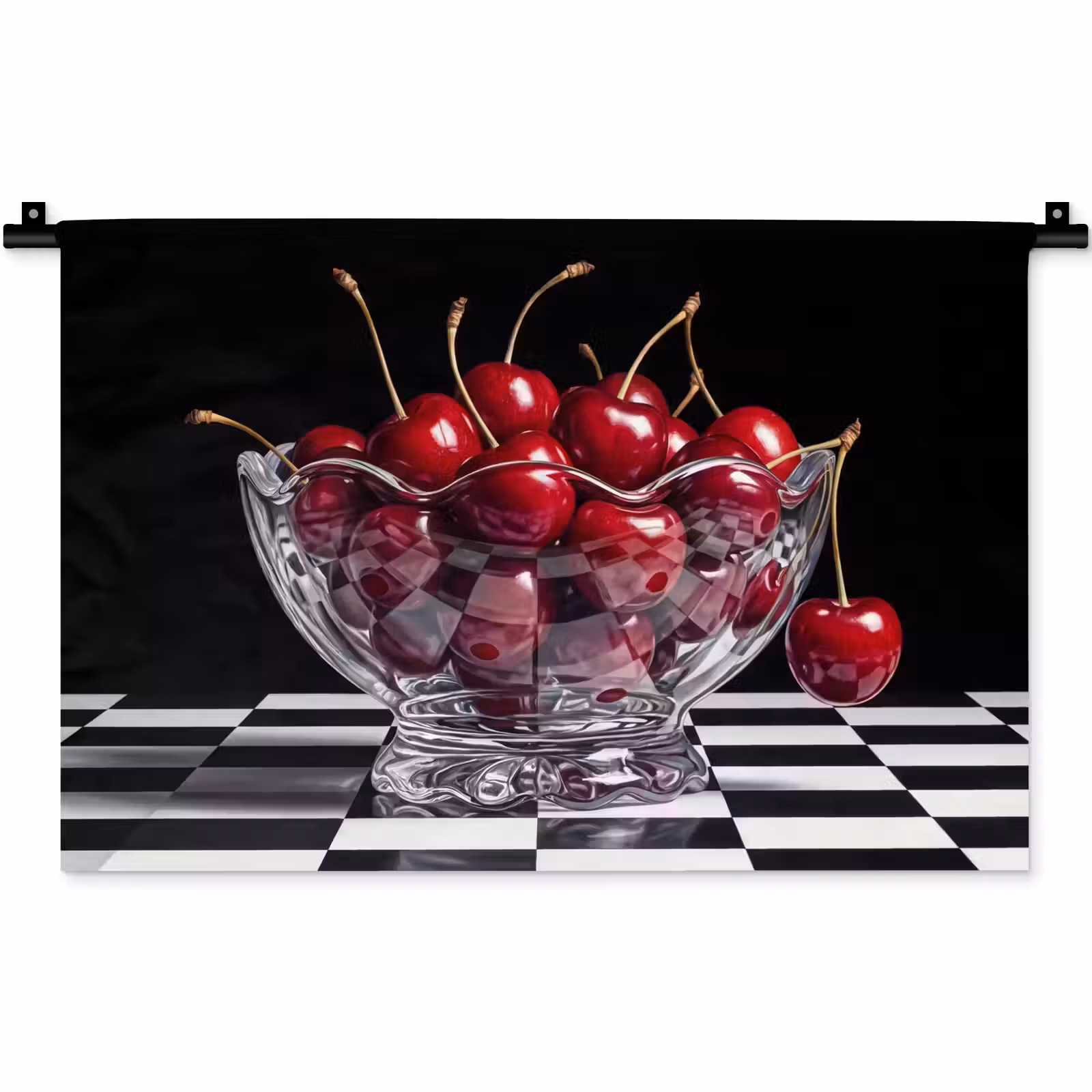 Wandkleed - Eten - Kersen - Rood - Eten - Kersen - Rood Wandkleed katoen klein