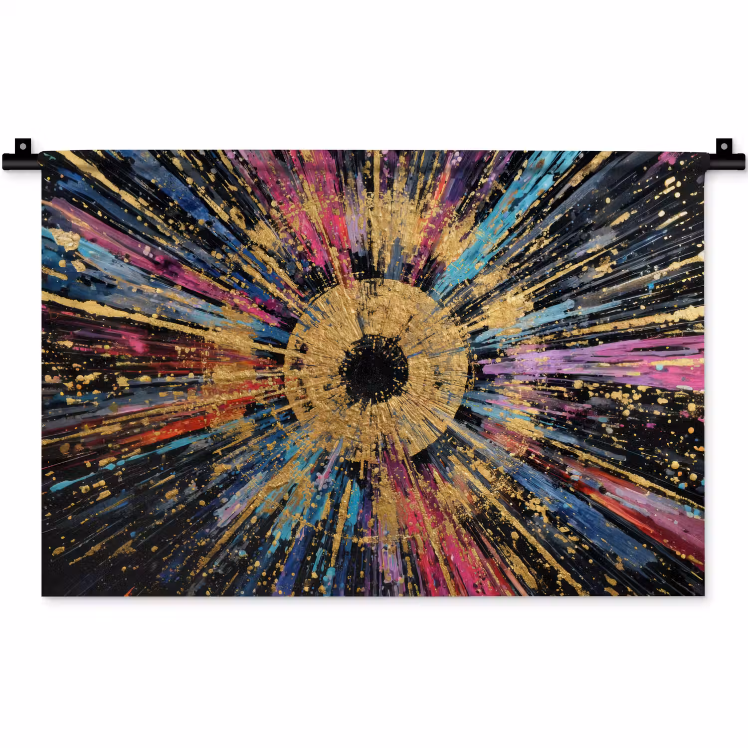 Explosie - Goud - Kleurrijk - Abstract Wandkleed katoen klein -zz3d