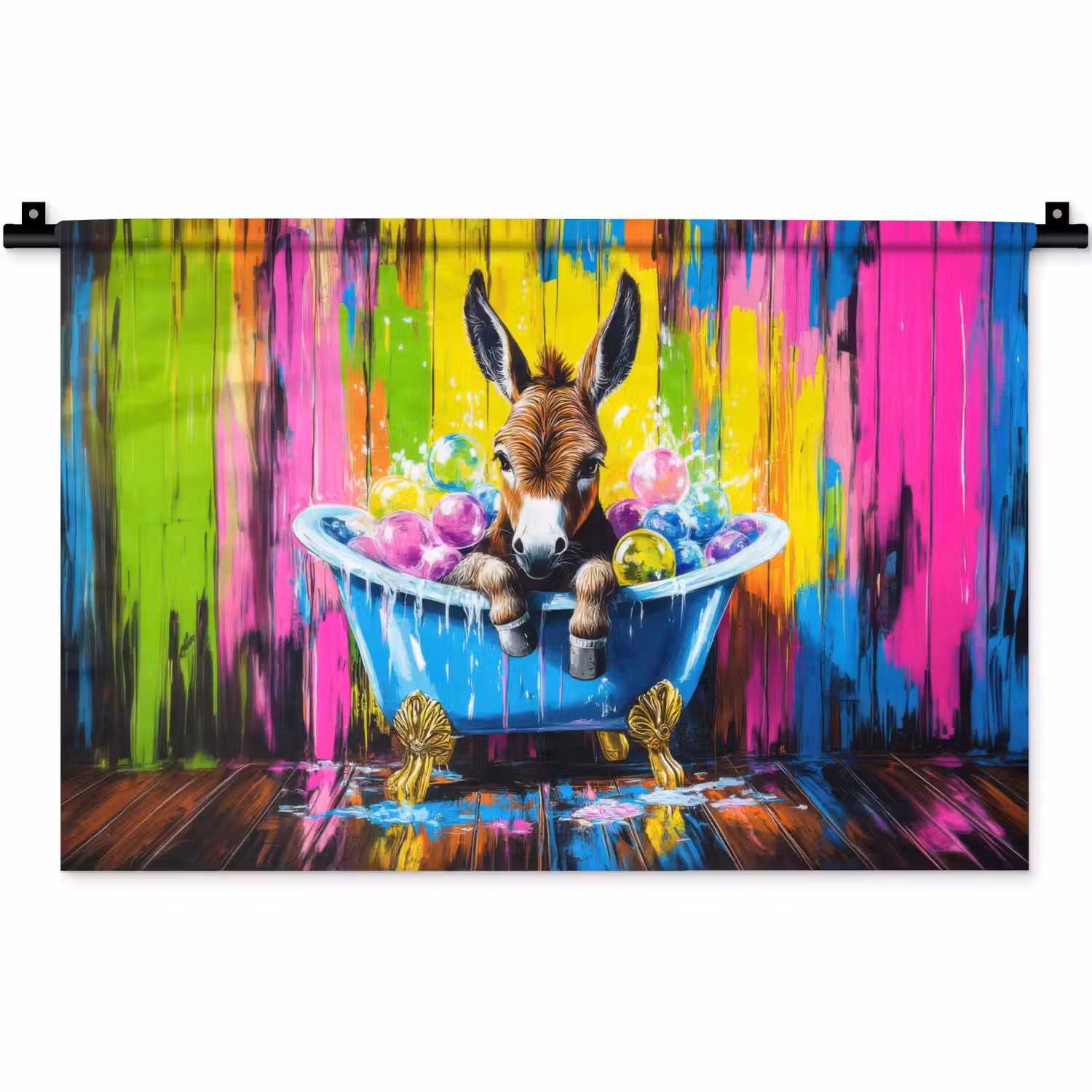Ezel - Badkuip - Roze - Schuim Wandkleed katoen klein -zz3d