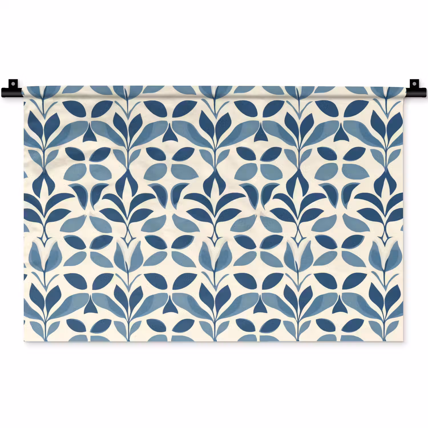 Flora - Modern - Blauw Wandkleed katoen klein 269 -zz3d