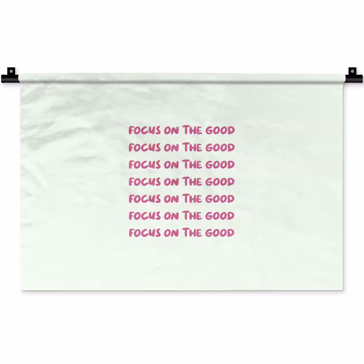 Focus on the good - Roze Wandkleed katoen klein -zz3d