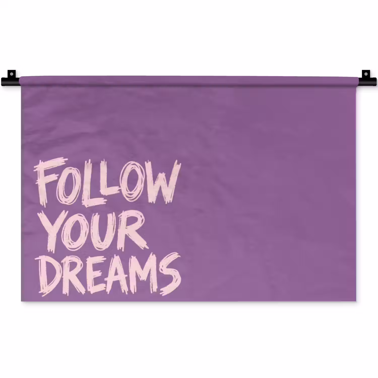Follow your dreams - Paars - Penseeltextuur Wandkleed katoen klein -zz3d