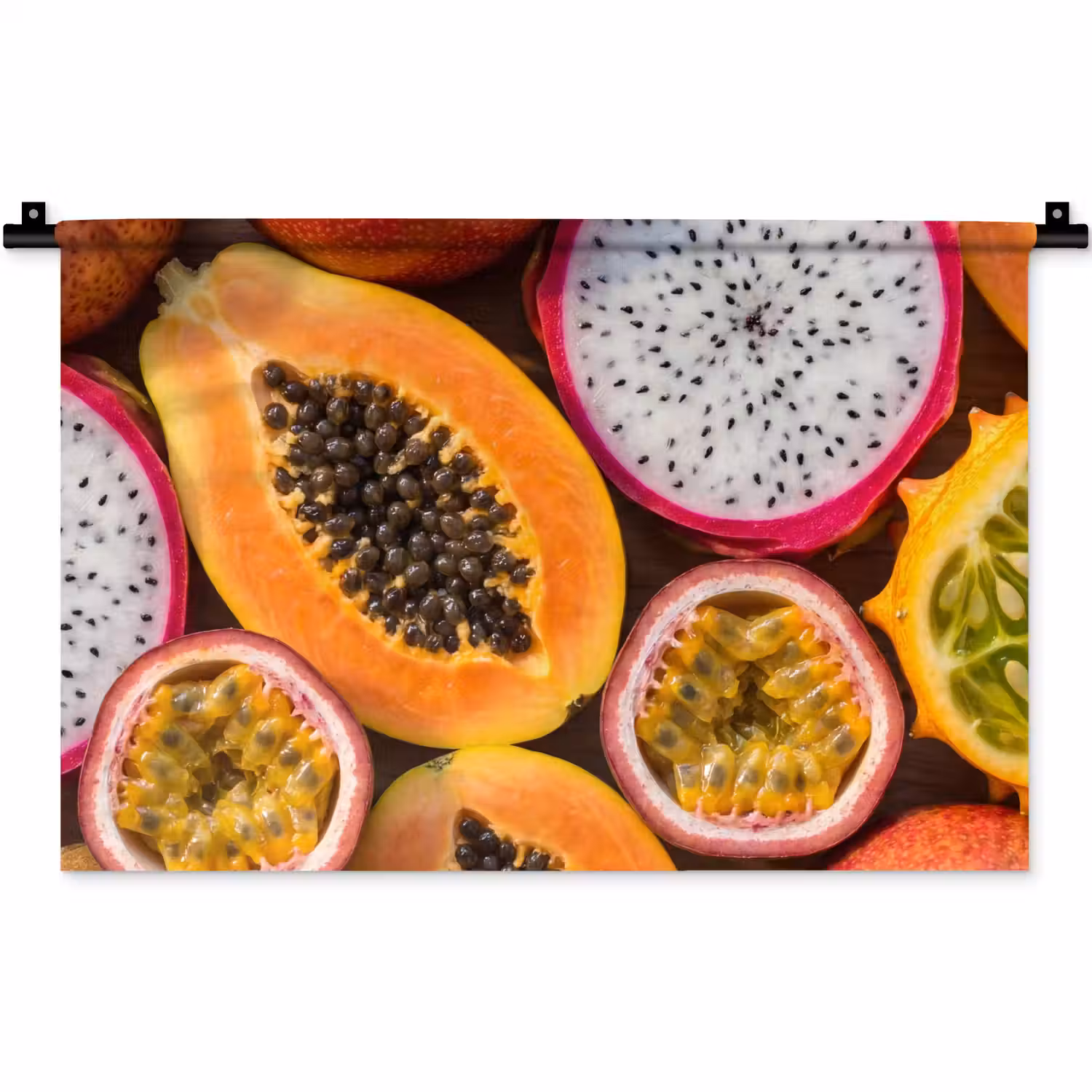 Fruit - Geopend - Tropisch - Eten - Kleurrijk Wandkleed katoen klein -zz3d