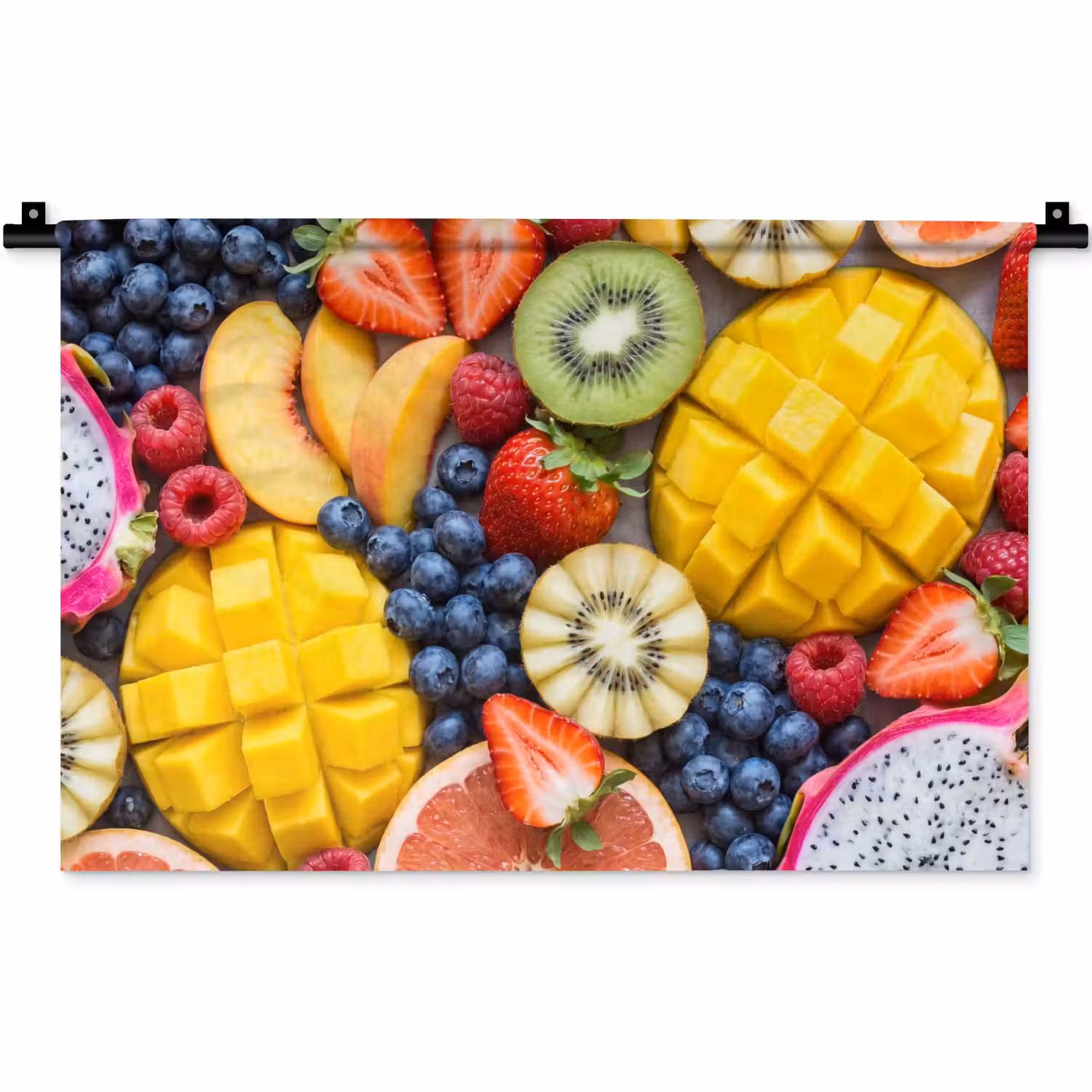 Fruit - Versneden - Kleurrijk - Eten - Gezond Wandkleed katoen klein -zz3d